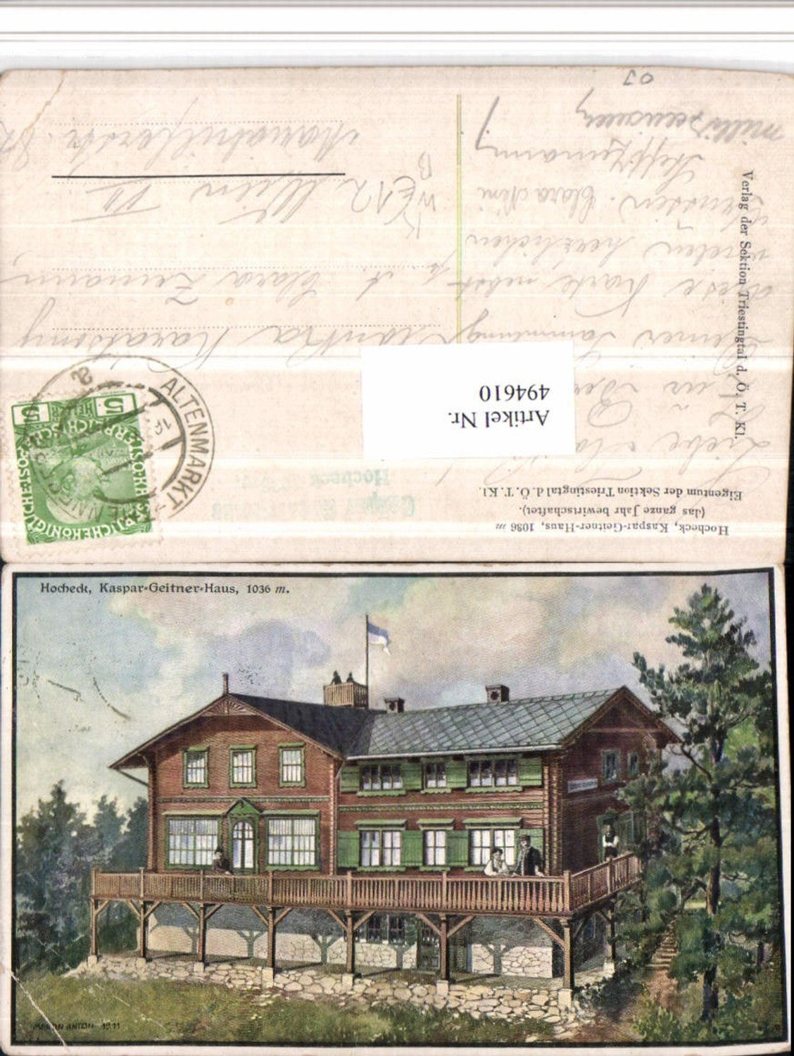 494610,Künstler AK Anton M. Hocheck b. Altenmarkt Kaspar-Geitner-Haus