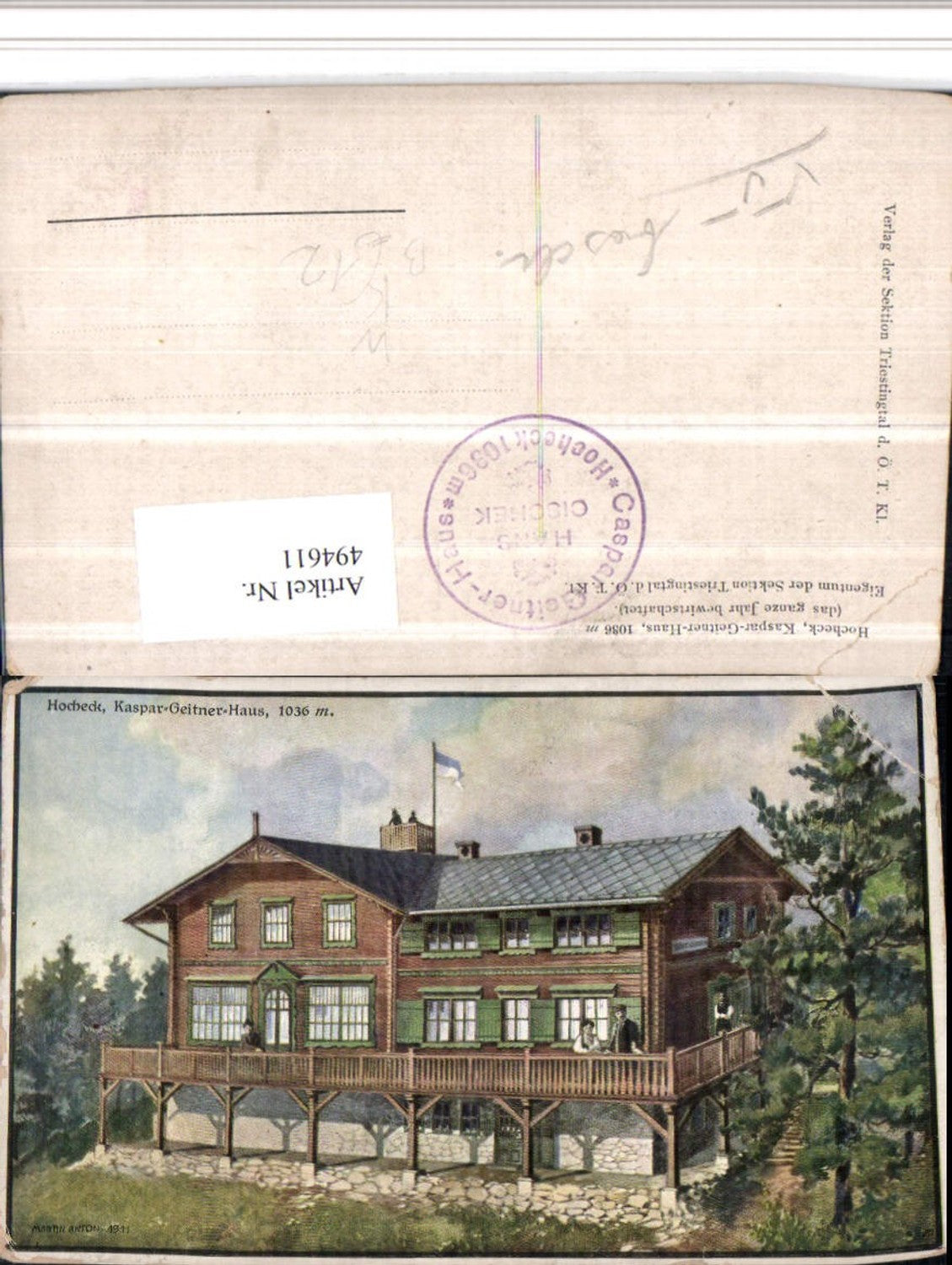 494611,Künstler AK Anton M. Hocheck b. Altenmarkt Kaspar-Geitner-Haus