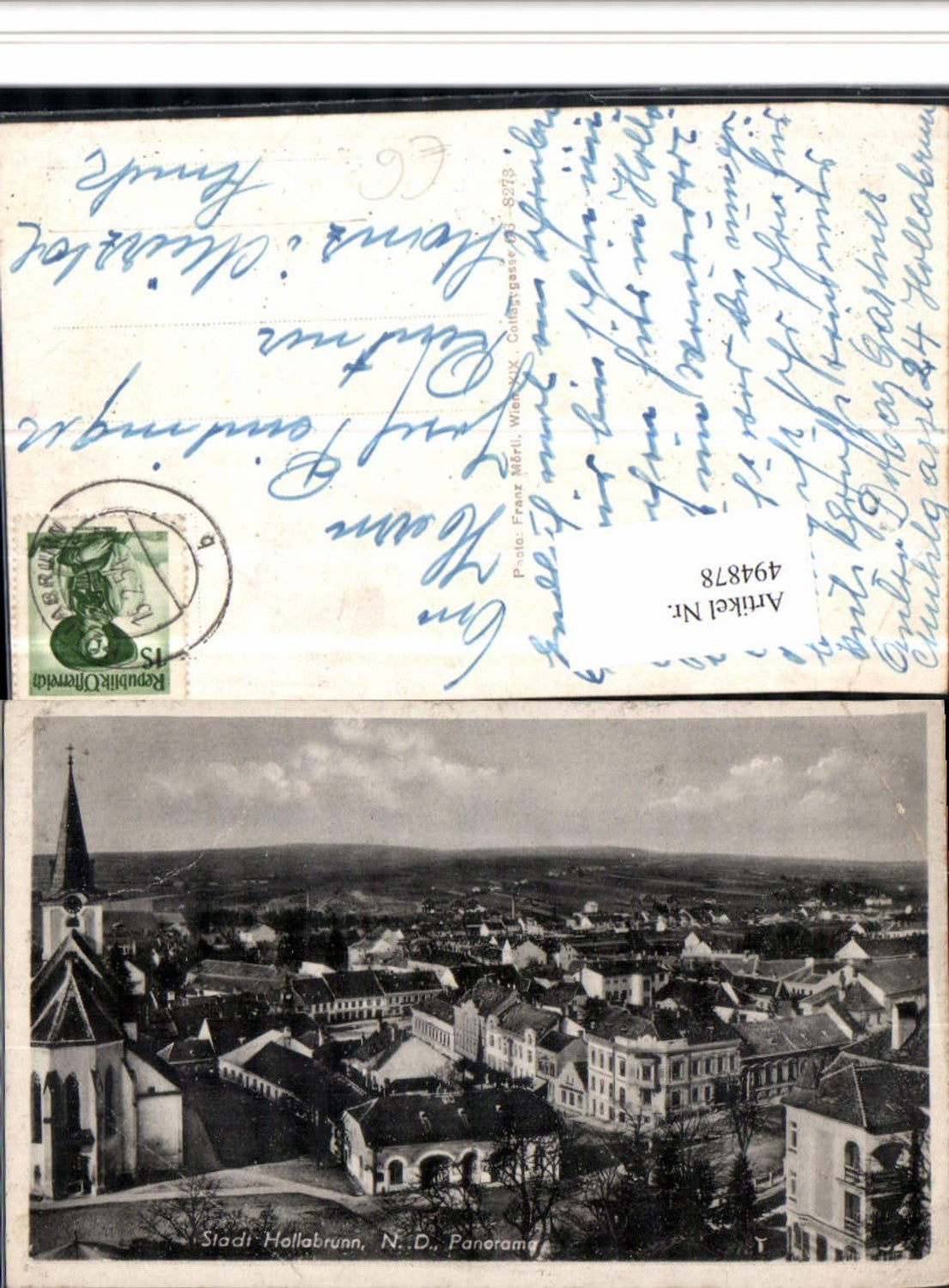 4947878,Hollabrunn Totale Panorama Kirche