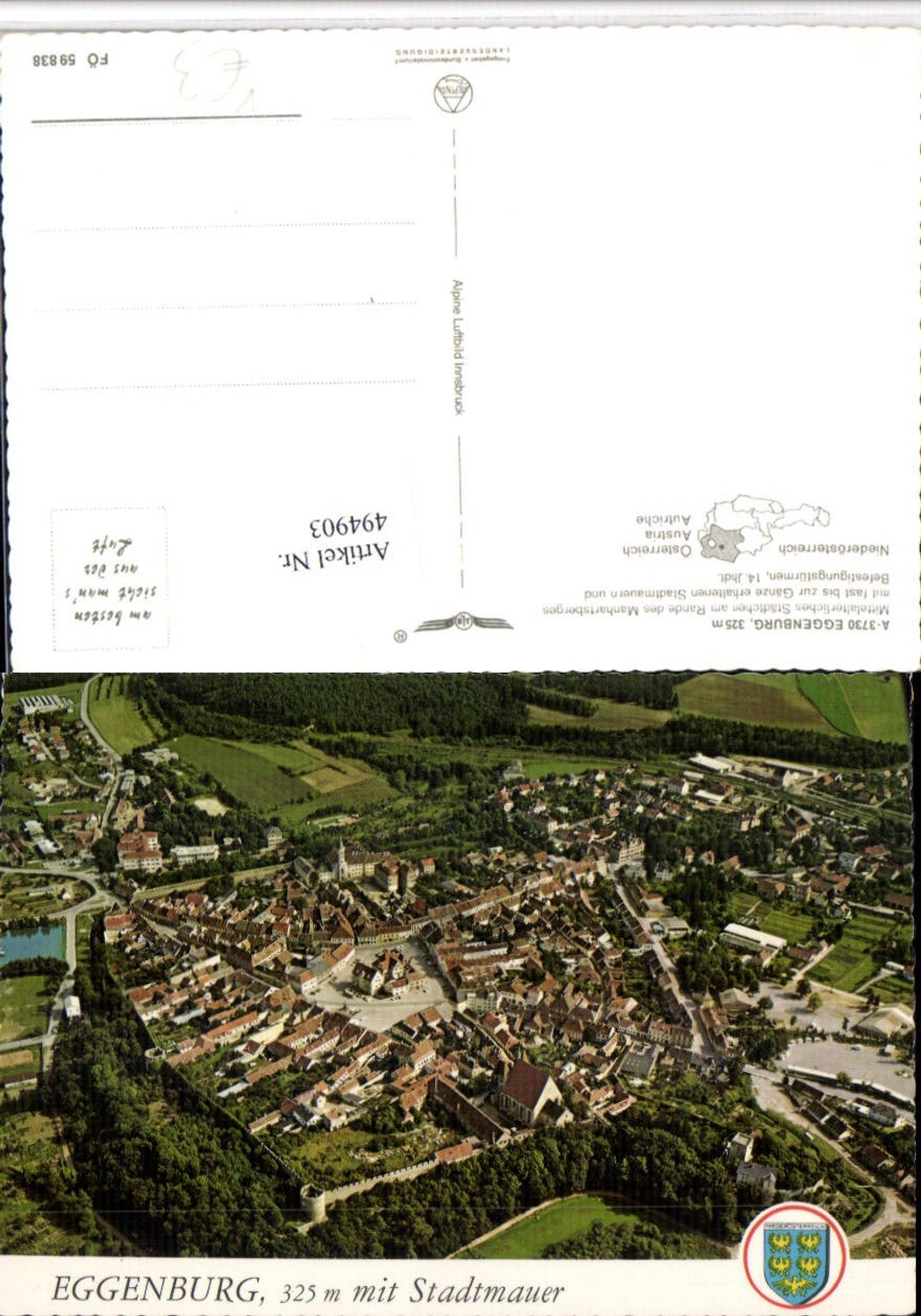 4947903,Eggenburg Totale pub Alpine Luftbild 59838