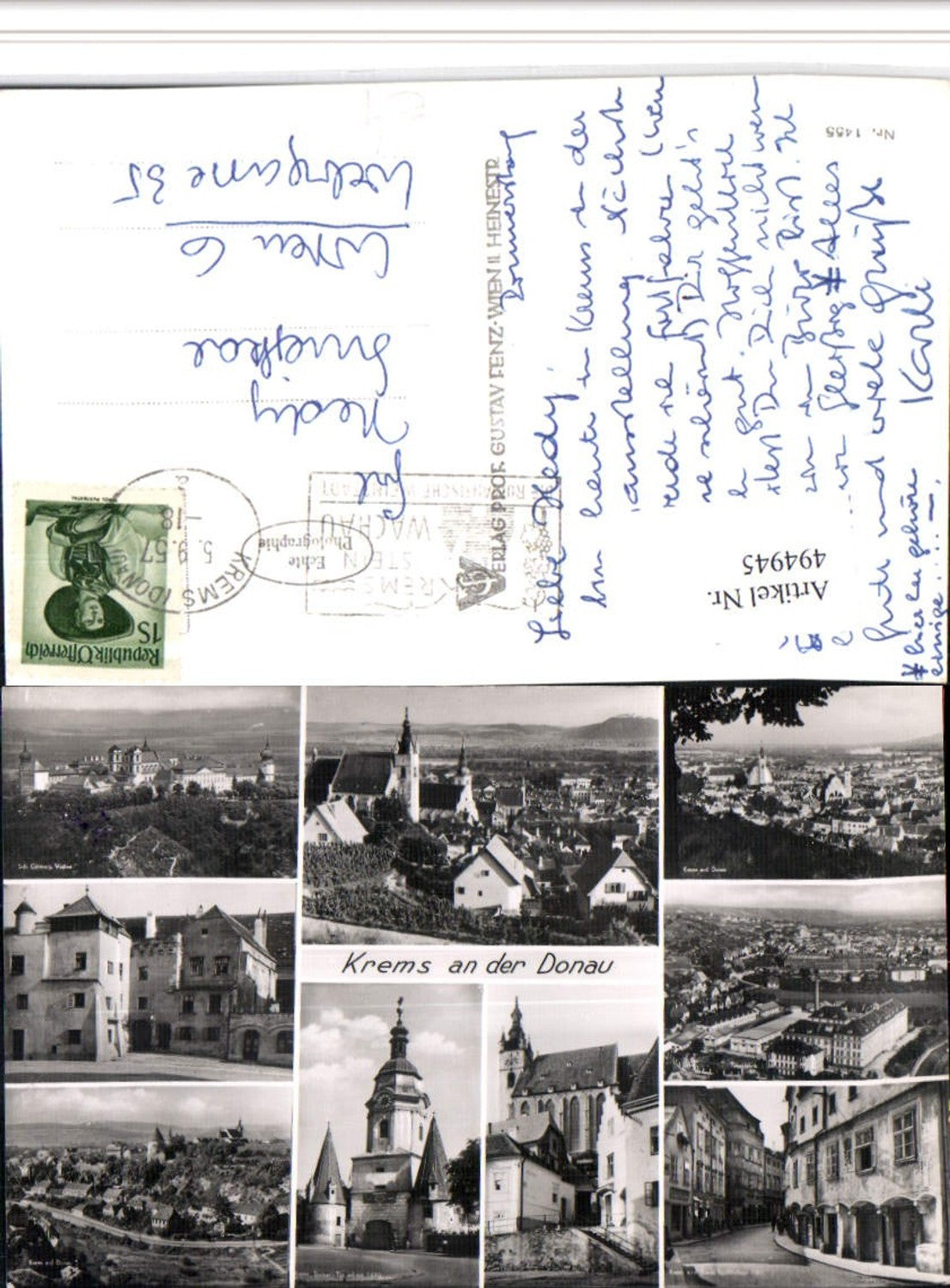 4947945,Krems an d. Donau Totale Kirche Tor Stift Göttweig Mehrbildkarte