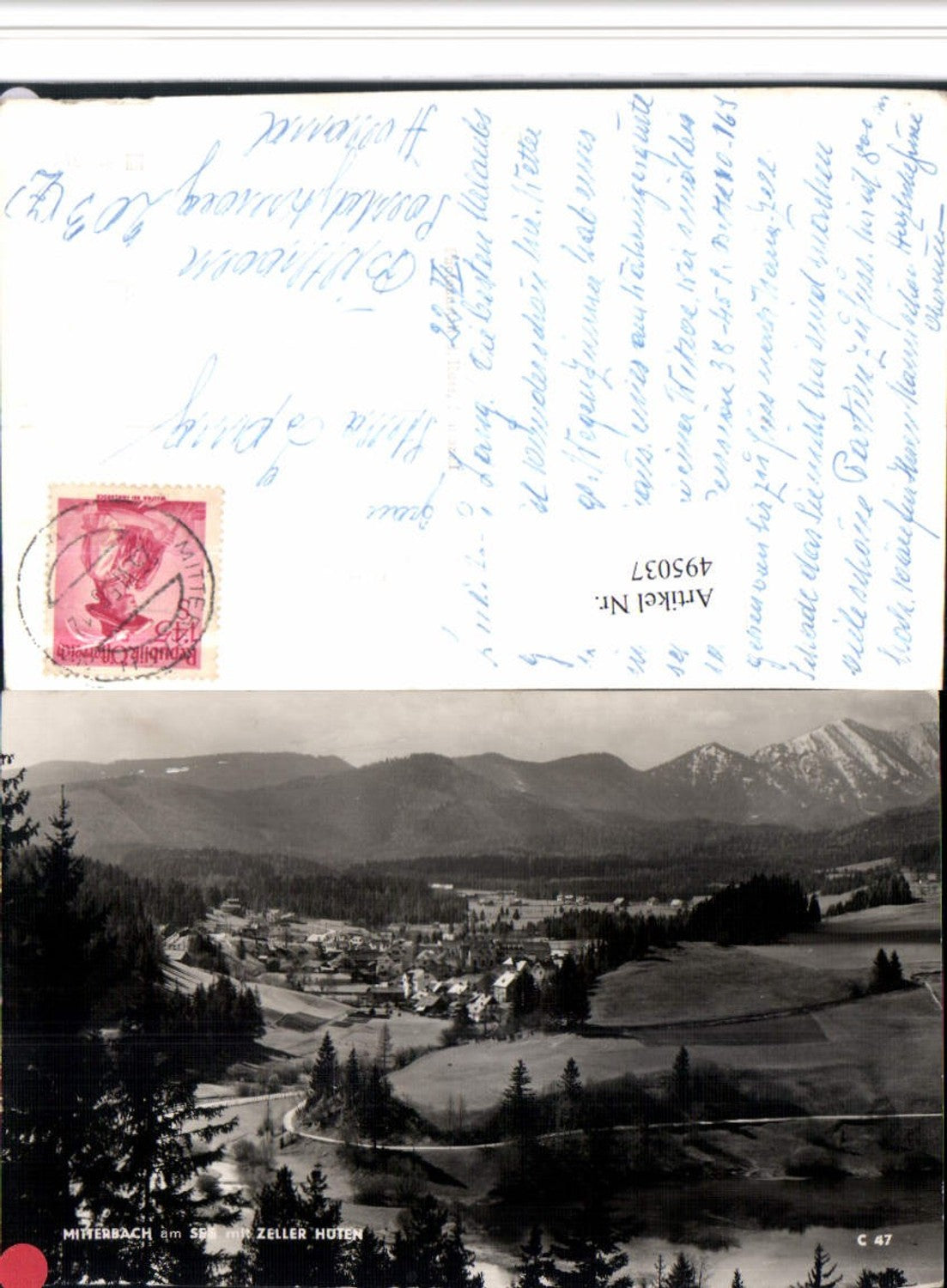 4948037,Mitterbach am See Totale m. Zeller Hüten Bergkulisse