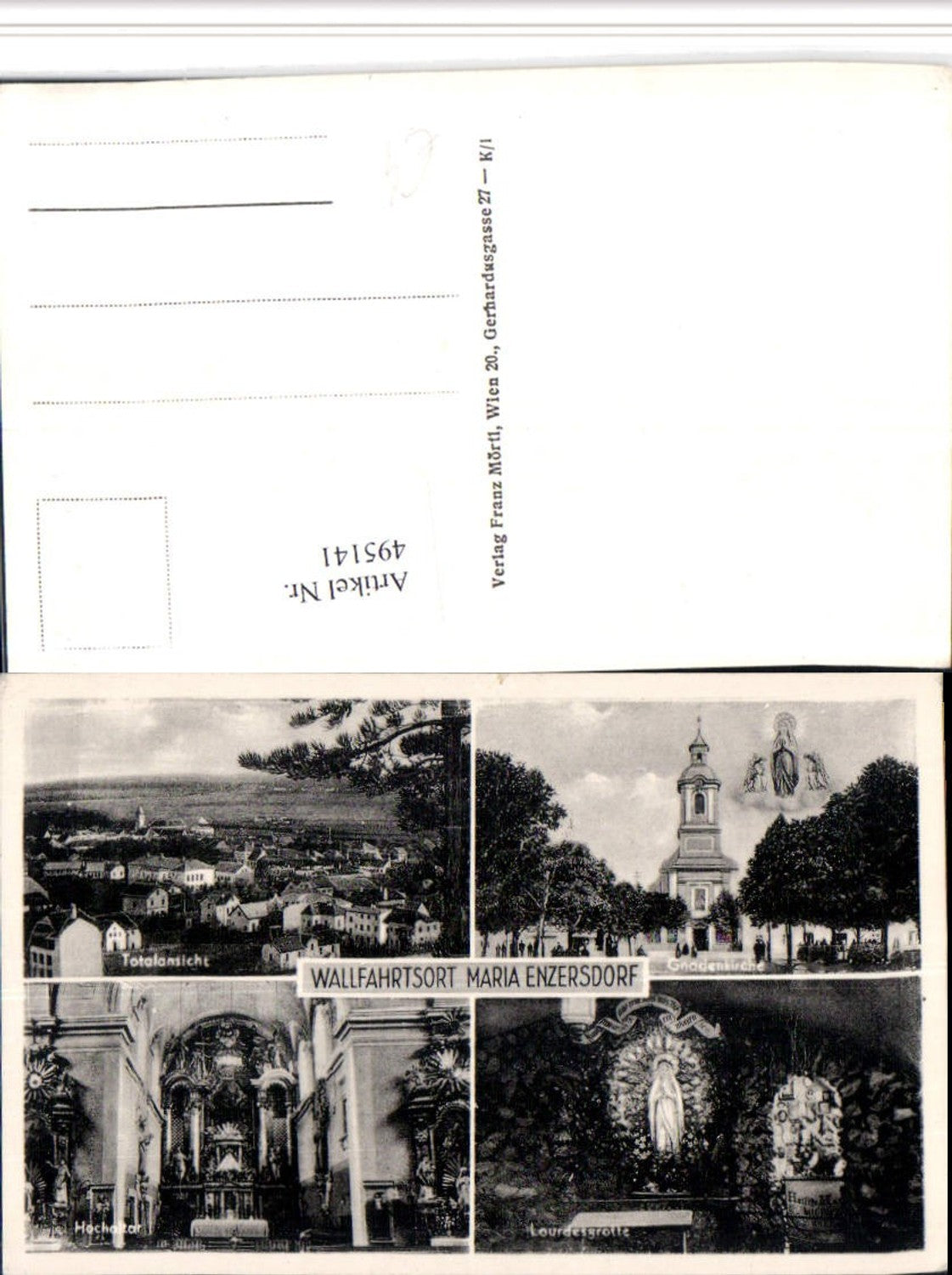 495141,Maria Enzersdorf Totale Kirche Lourdesgrotte Mehrbildkarte