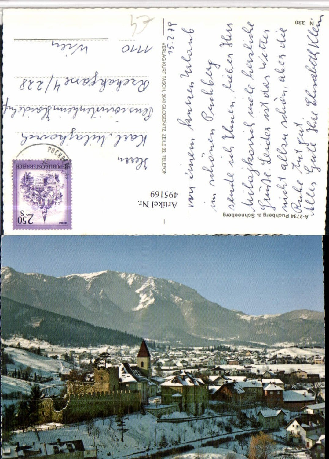 495169,Puchberg am Schneeberg Totale Bergkulisse Winterbild