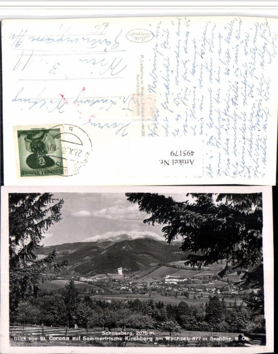 495179,Blick von St. Corona auf Kirchberg am Wechsel Totale