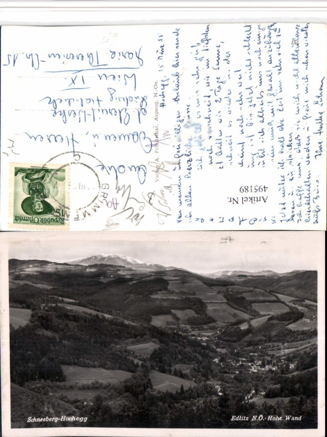 495189,Edlitz Totale geg. Schneeberg Hohe Wand Bergkulisse