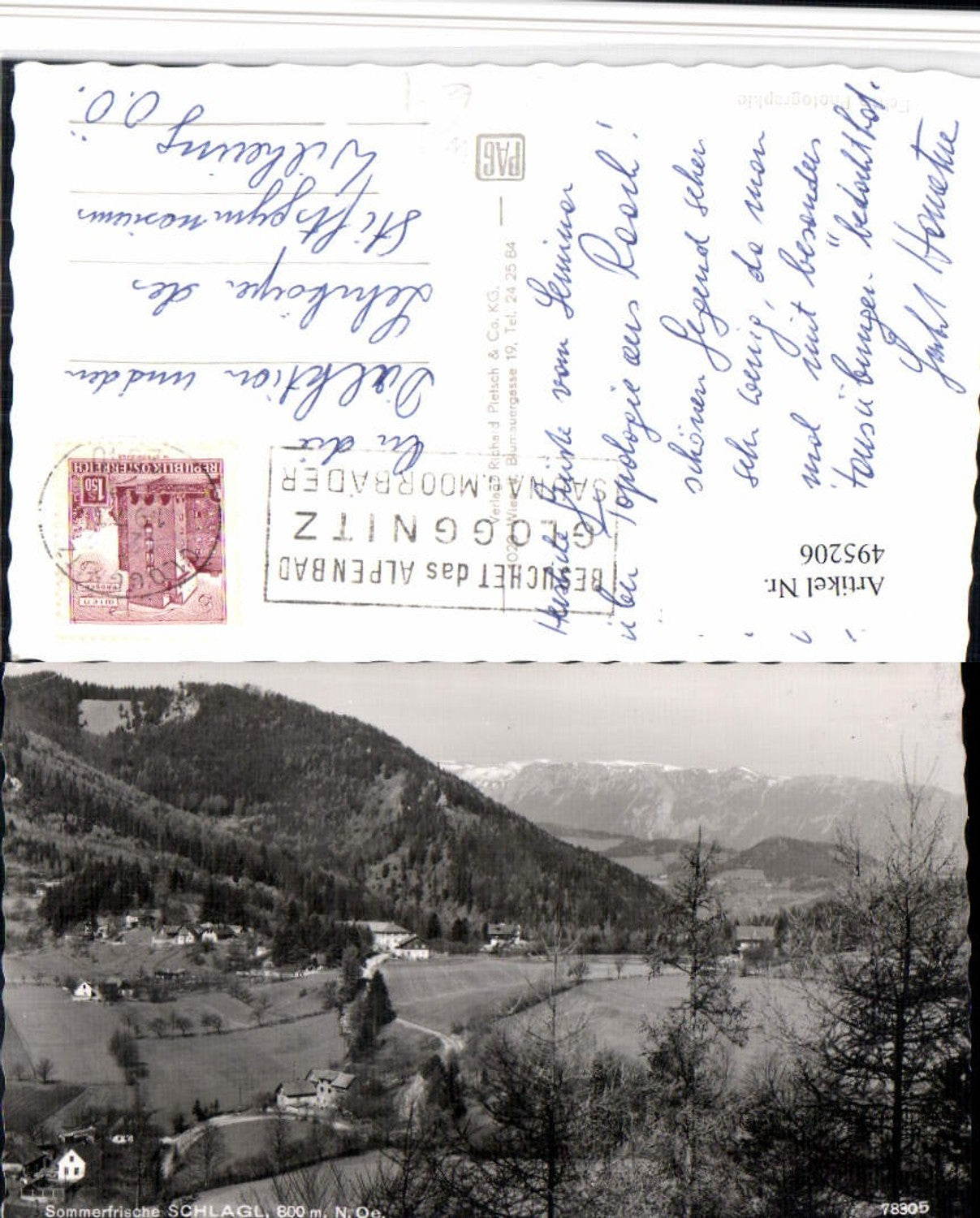 495206,Schlagl b. Raach am Hochgebirge Totale Bergkulisse