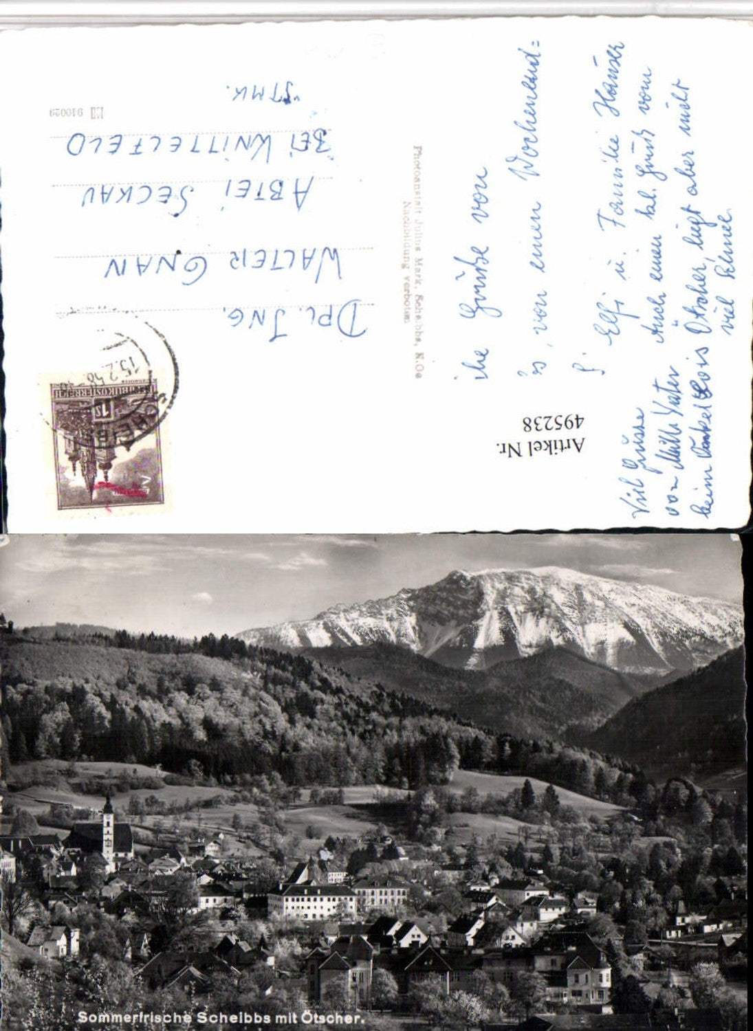 495238,Scheibbs Totale m. Ötscher Bergkulisse