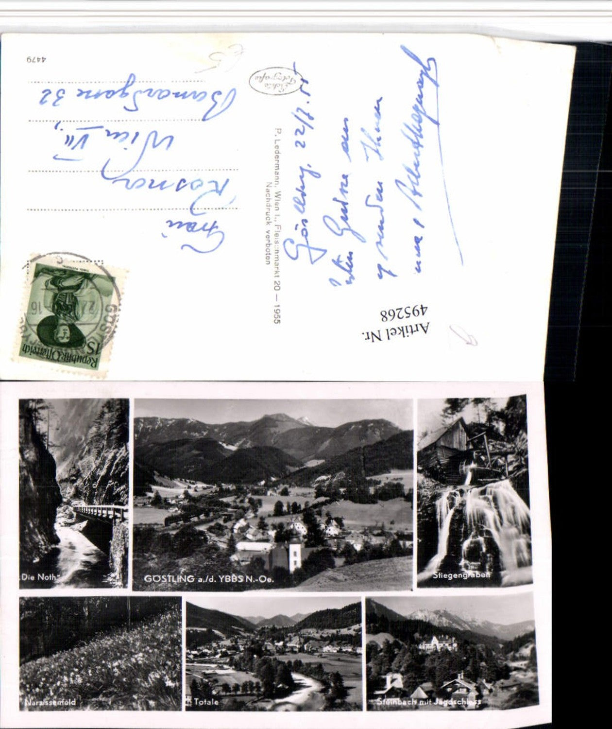 495268,Göstling an d. Ybbs Totale Noth Wasserfall Mehrbildkarte