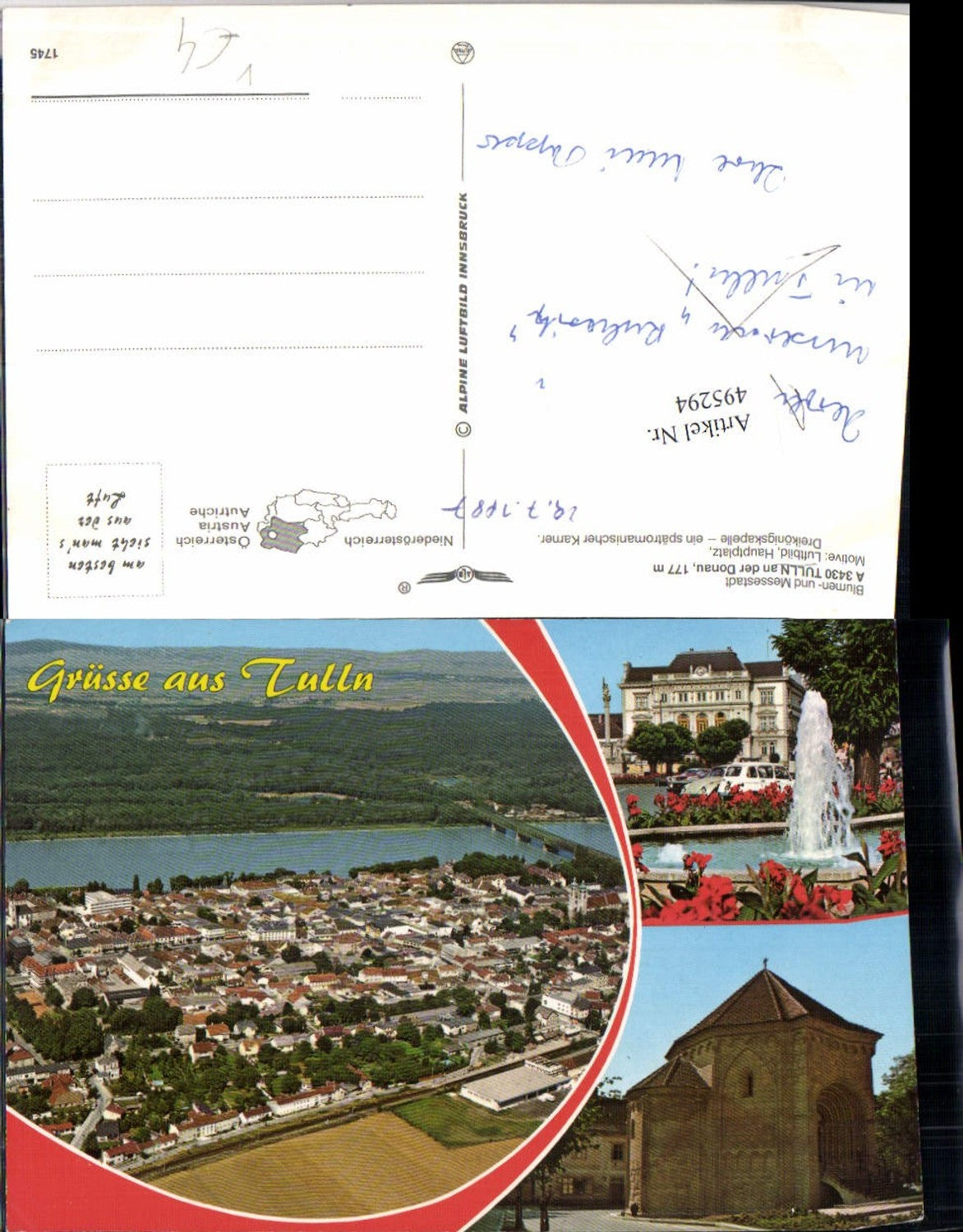 495294,Tulln an d. Donau Totale Mehrbildkarte pub Alpine Luftbild 1745