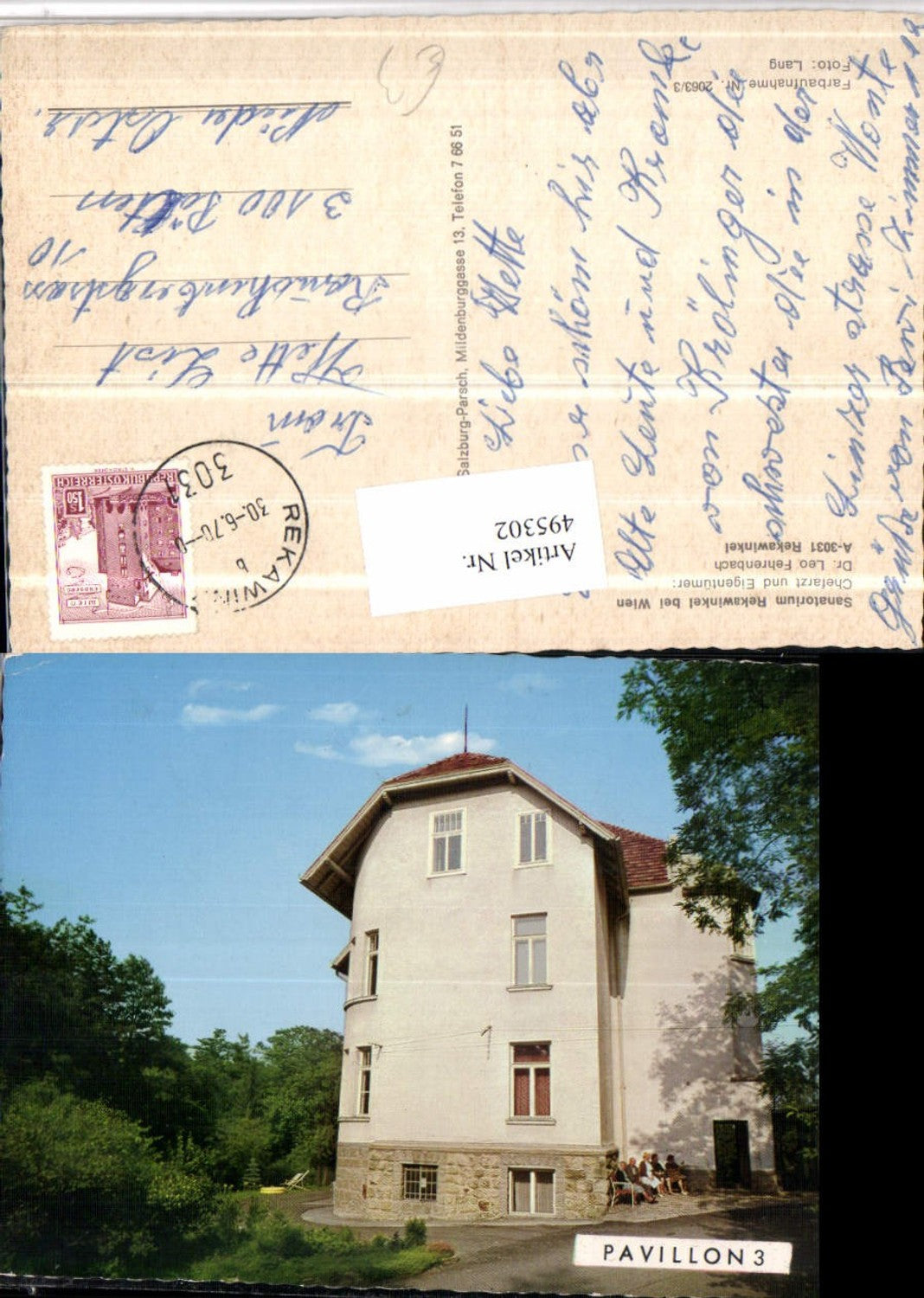 495302,Rekawinkel b. Wien Sanatorium Pavillon 3