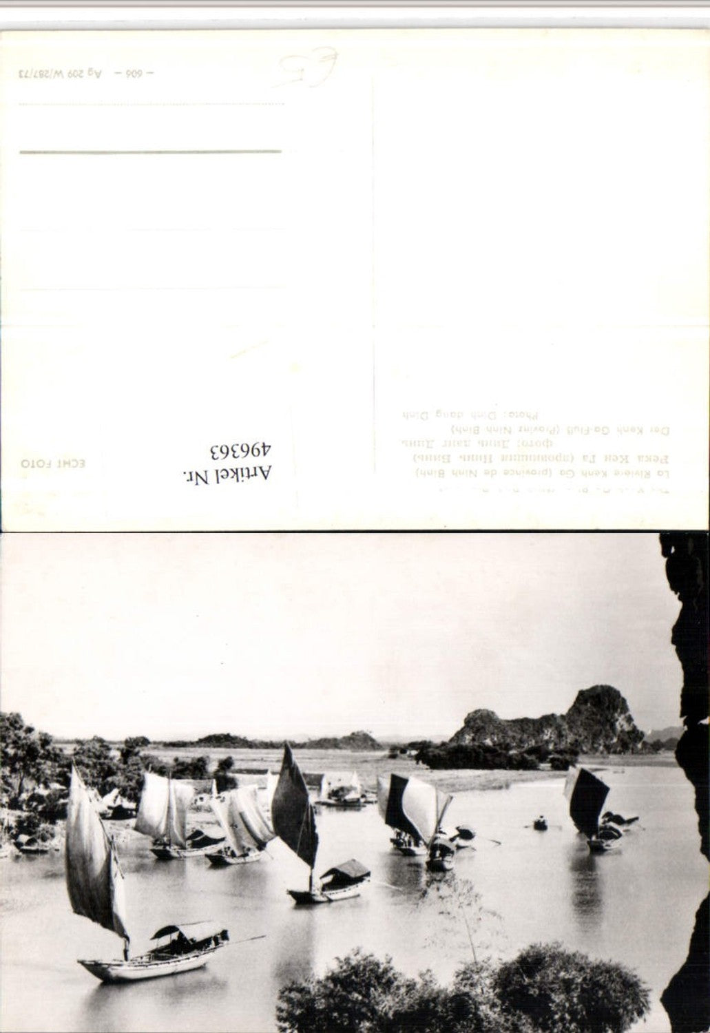 496363,Vietnam Ninh Binh Province Kenh Ga River Fluss Boote