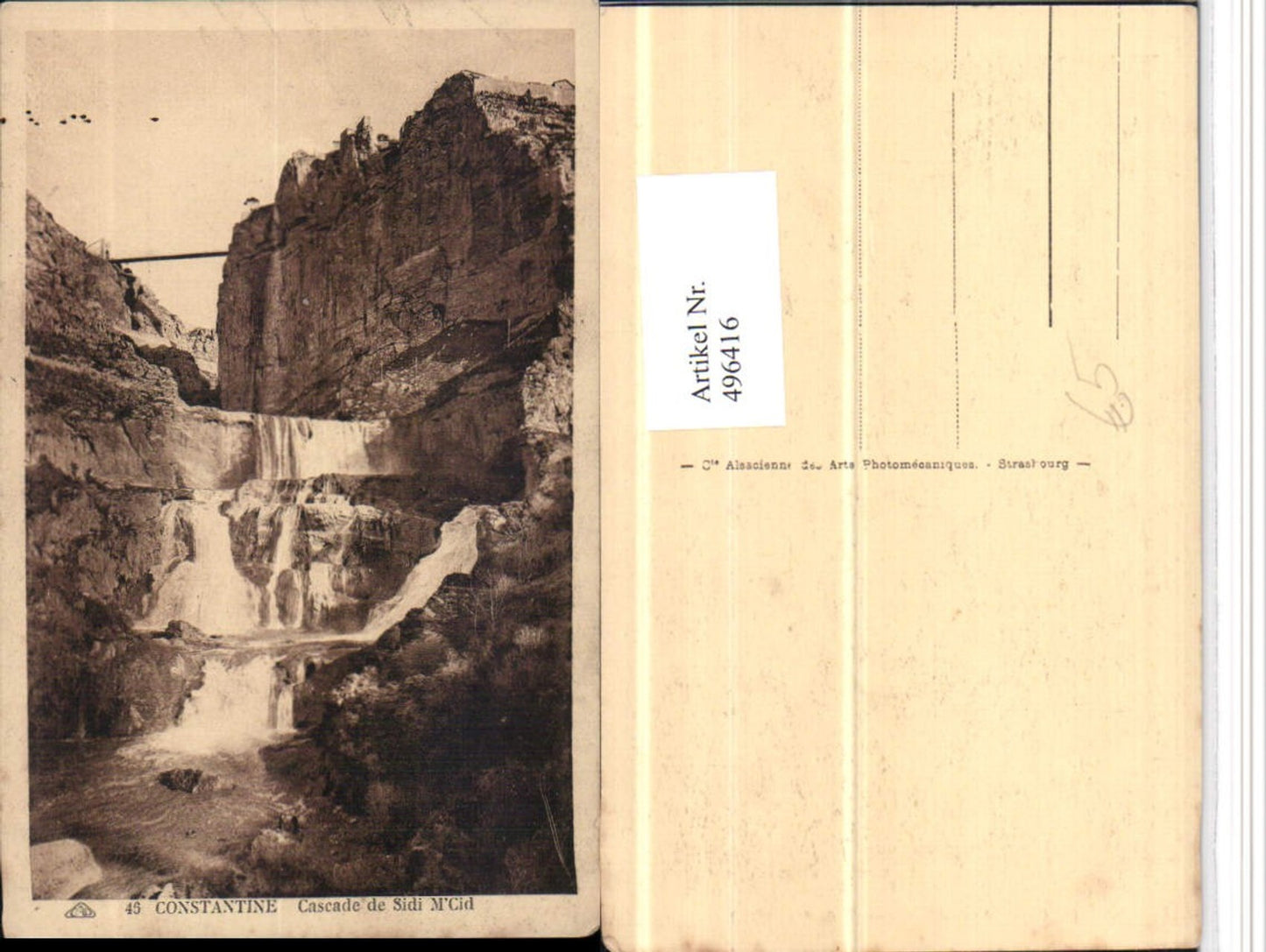 496416,Algeria Constantine Cascade de Sidi M'Cid Wasserfall