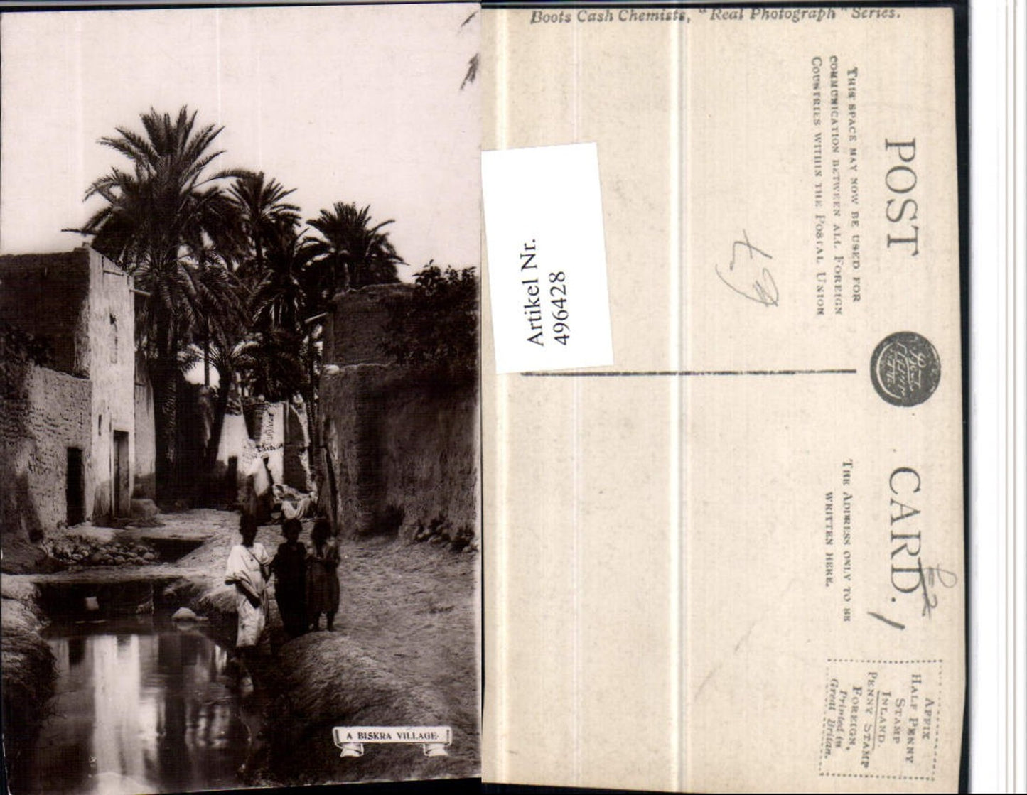 496428,Algeria Biskra Village Gasse Typen Kinder Palmen