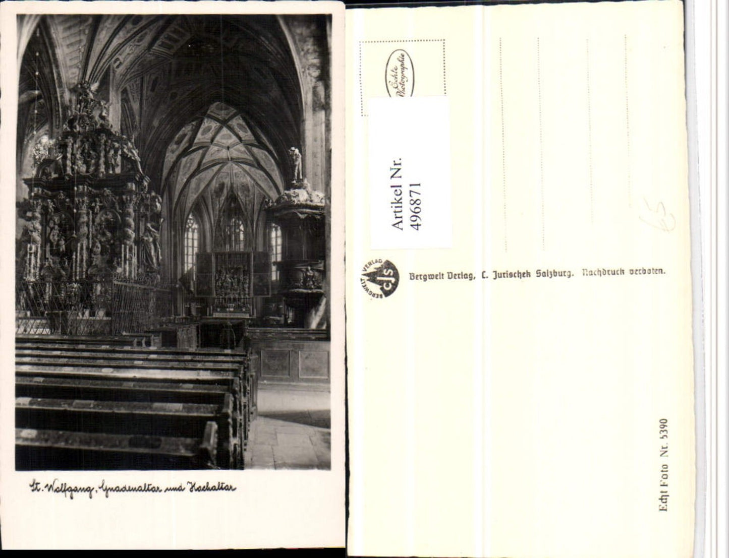 496871,St. Wolfgang Kirche Gnadenaltar u. Hochaltar Kanzel