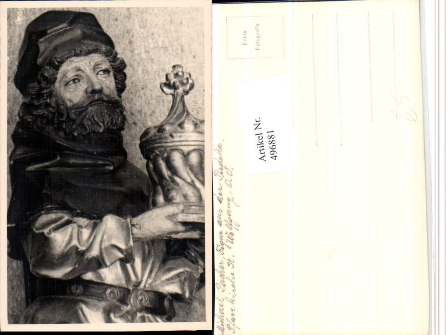 496881,Foto AK St. Wolfgang Kirche Figur aus der Predella Detail