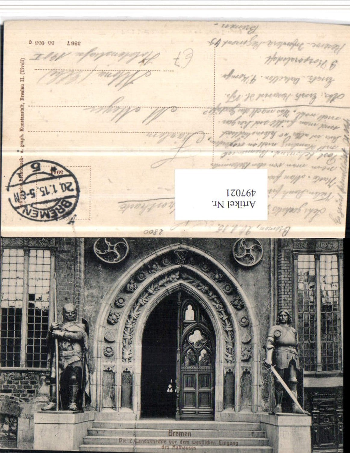 497021, Bremen Town Hall, Landsknechte in front of the western entrance portal