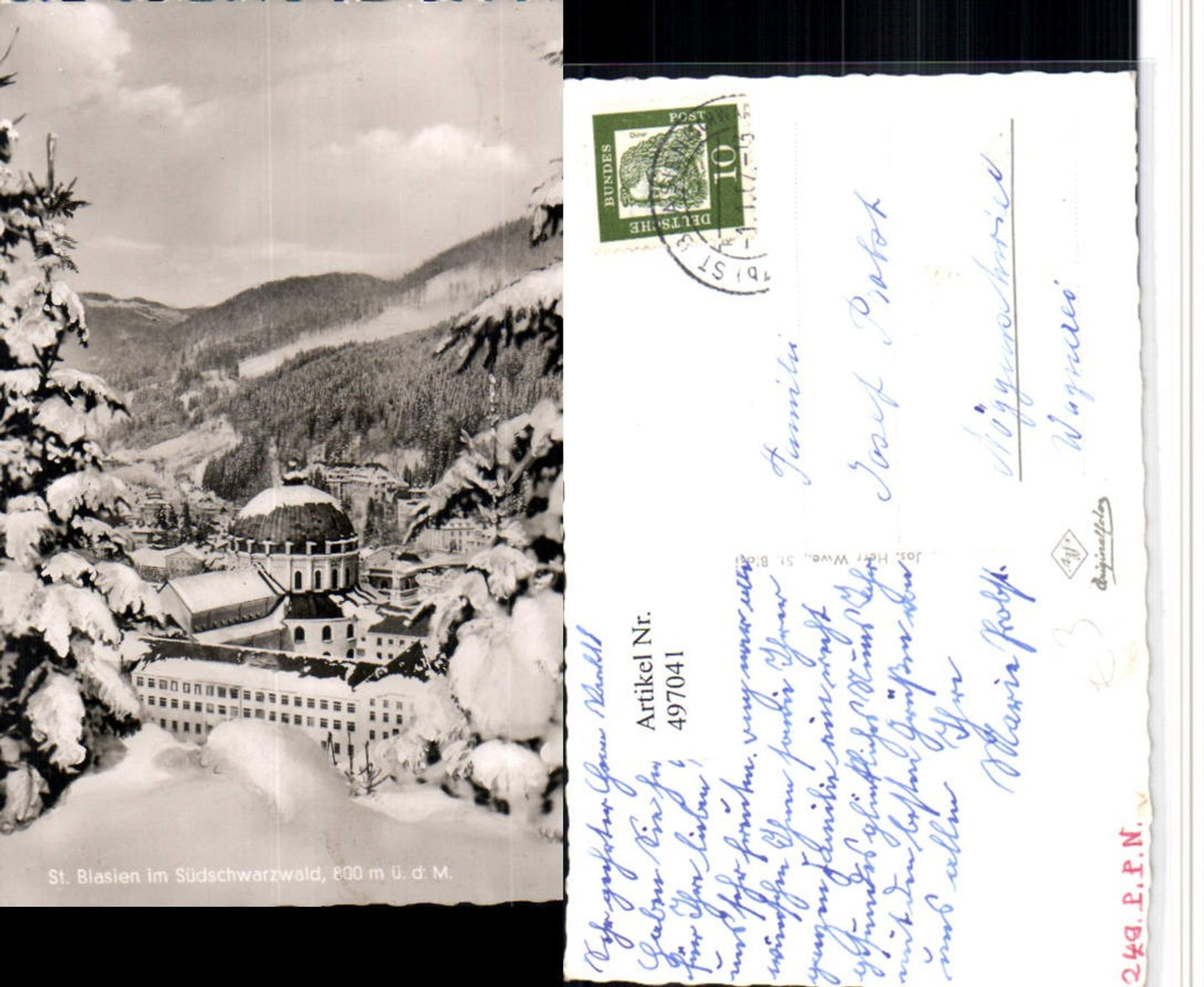 497041,St. Blasien im Schwarzwald Teilansicht Kloster Winterbild