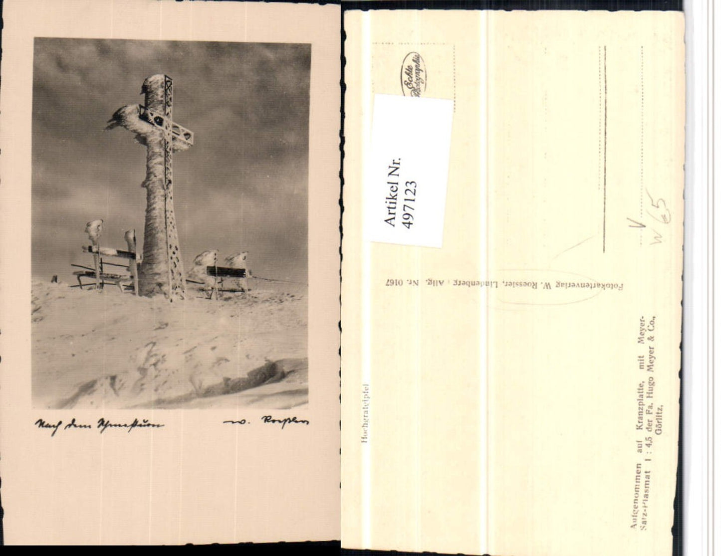 497123,Hochgratgipfel b. Oberstaufen Gipfelkreuz pub W. Roessler 0167