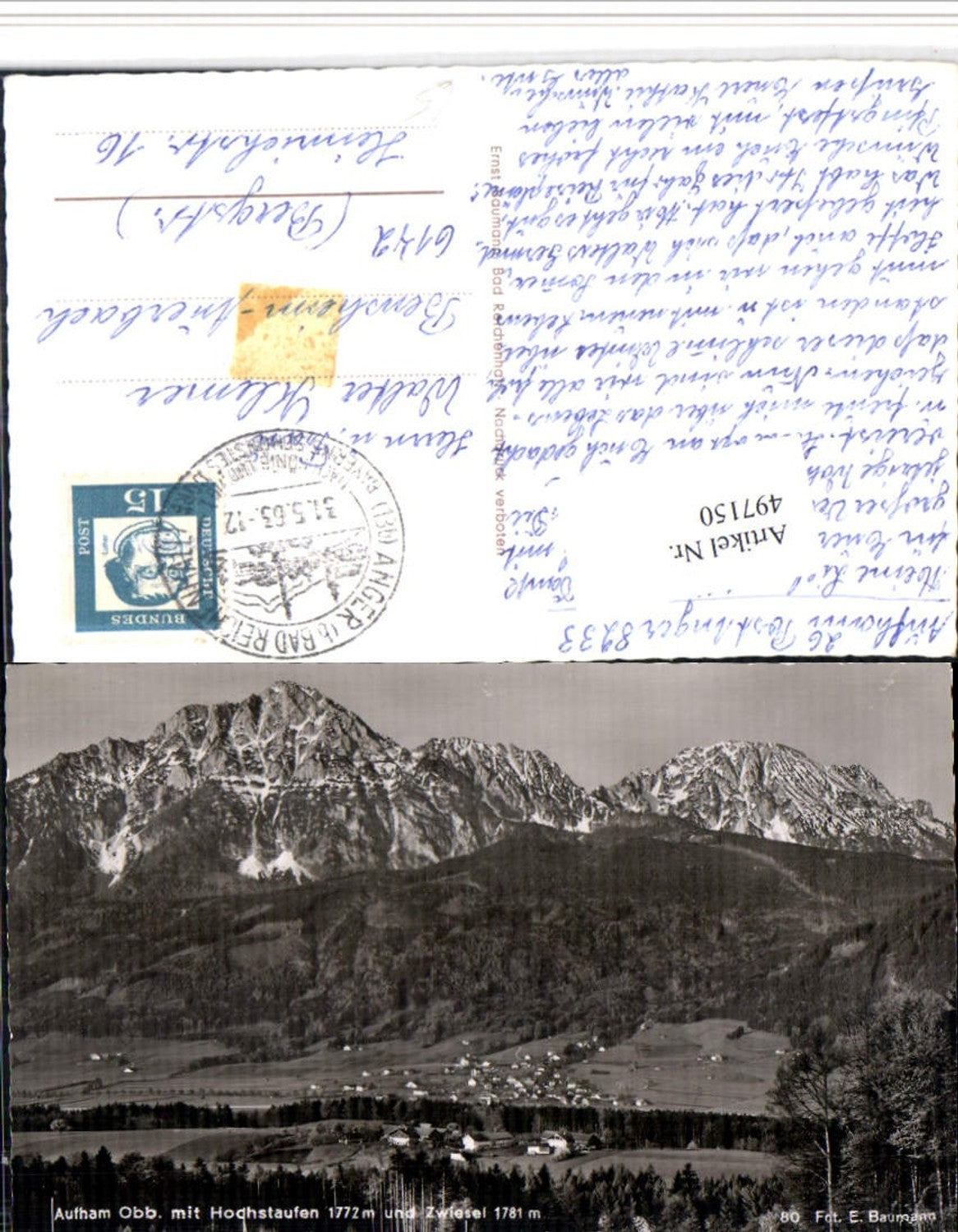 497150,Aufham Totale m. Hochstaufen u. Zwiesel Bergkulisse