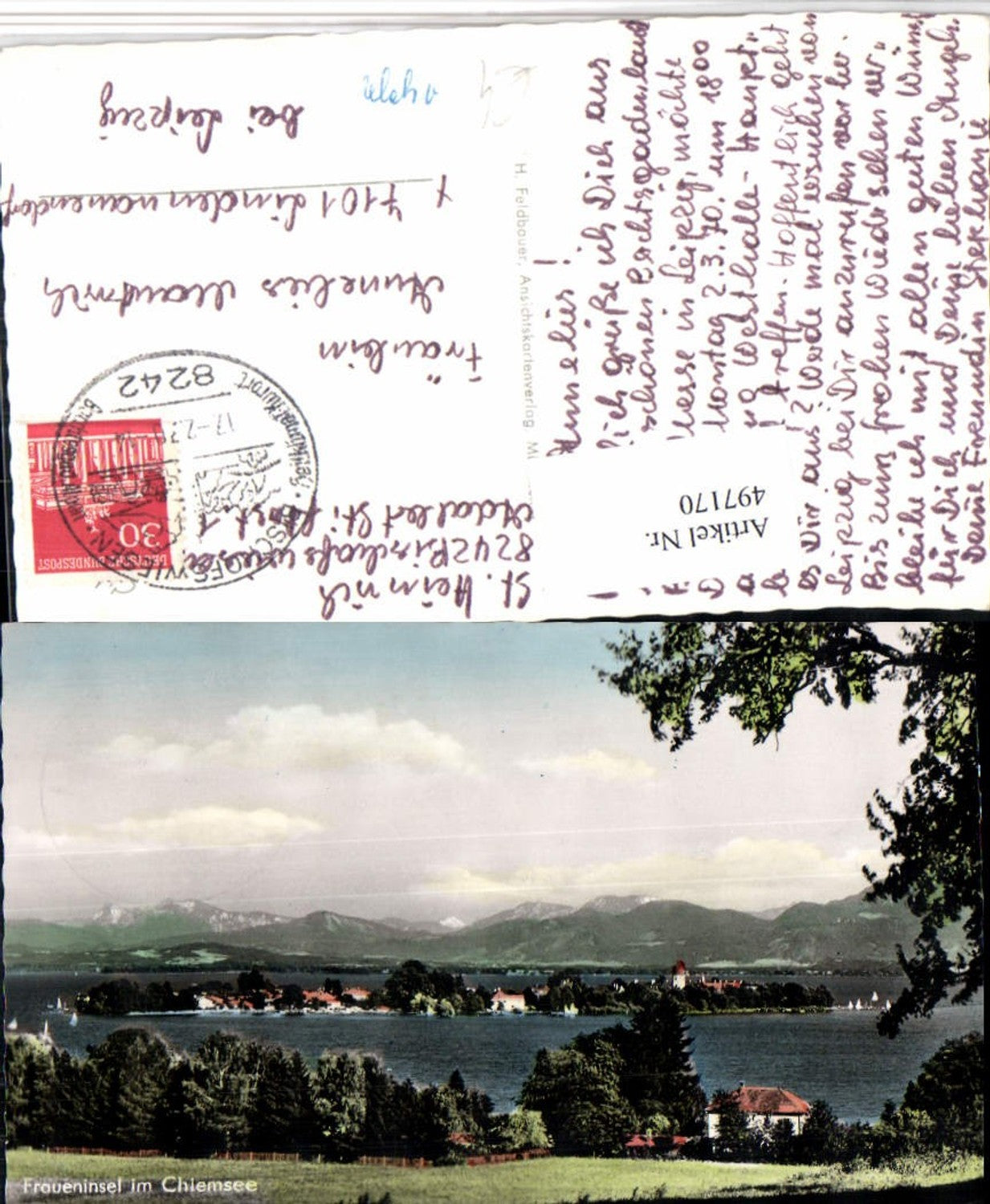497170,Fraueninsel im Chiemsee Insel Bergkulisse