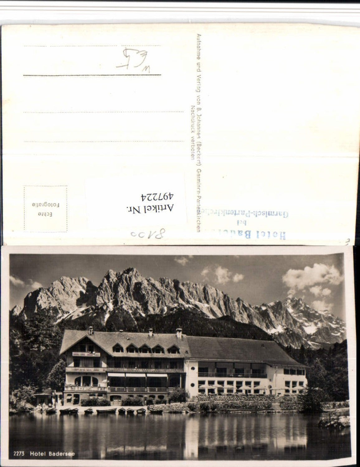497224,Hotel Badersee b. Garmisch-Partenkirchen Bergkulisse