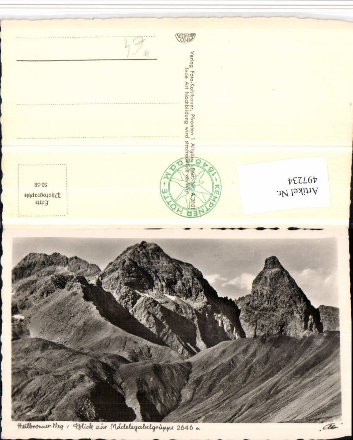 497234,Heilbronner-Weg m. Mädelegabel b. Oberstdorf Bergkulisse