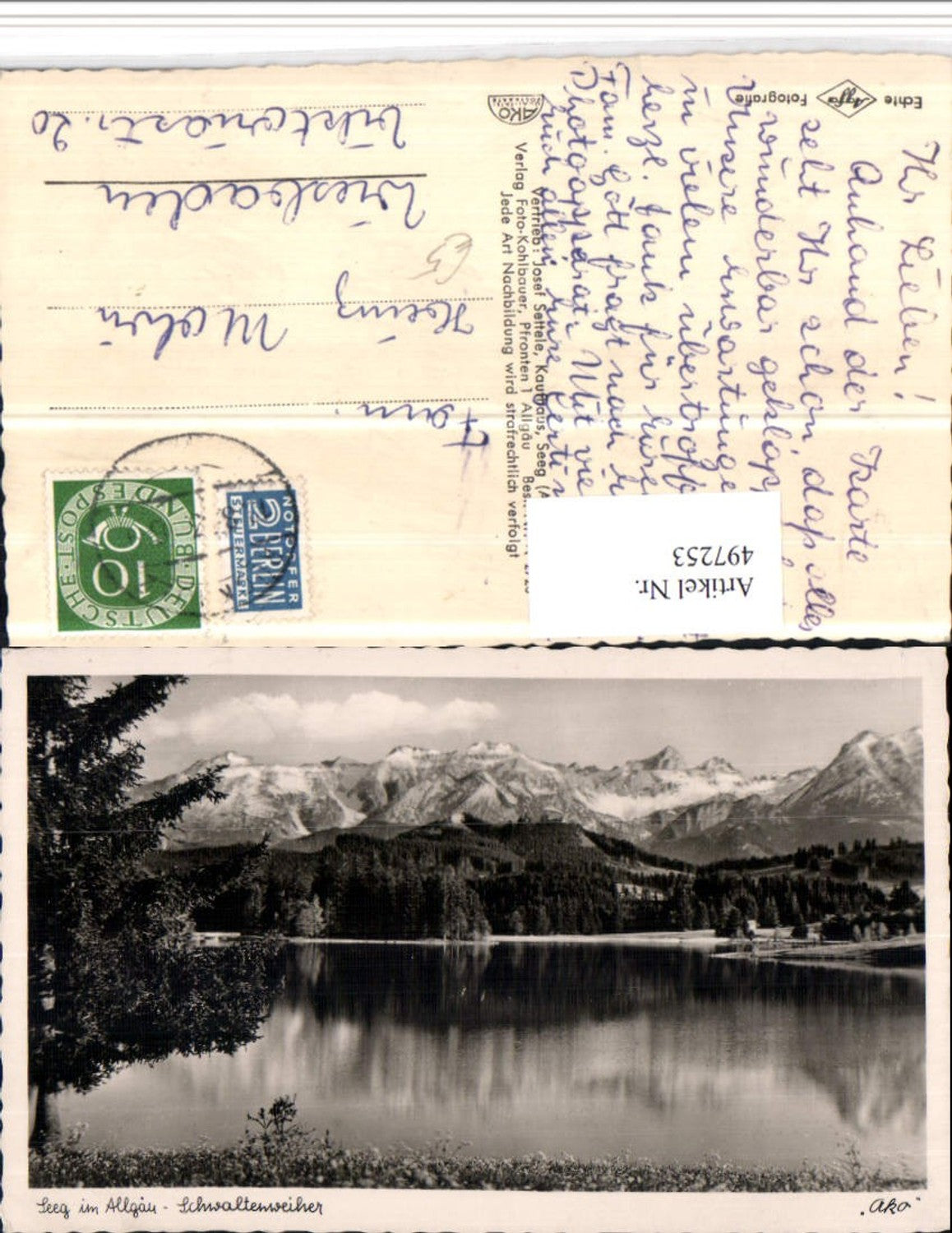 497253,Seeg im Allgäu Schwaltenweiher Weiher Bergkulisse