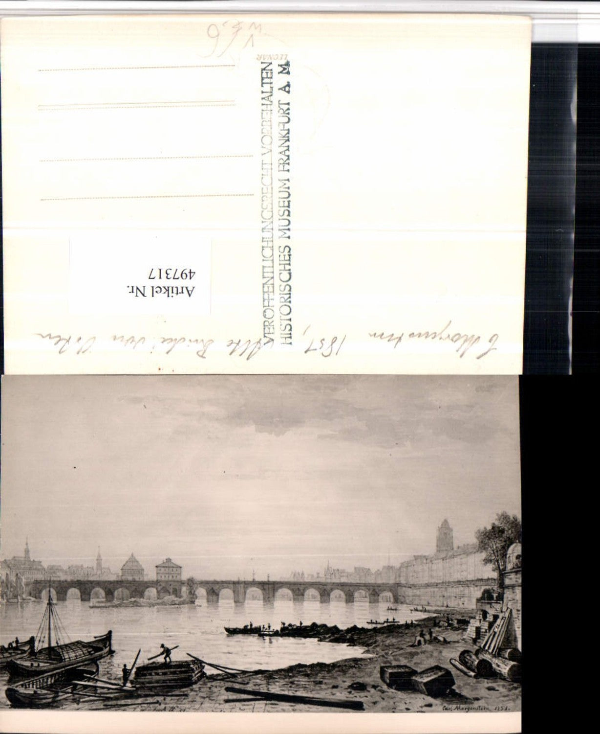497317,Künstler AK Carl Morgenstern Frankfurt Alte Brücke pub Hist. Museum
