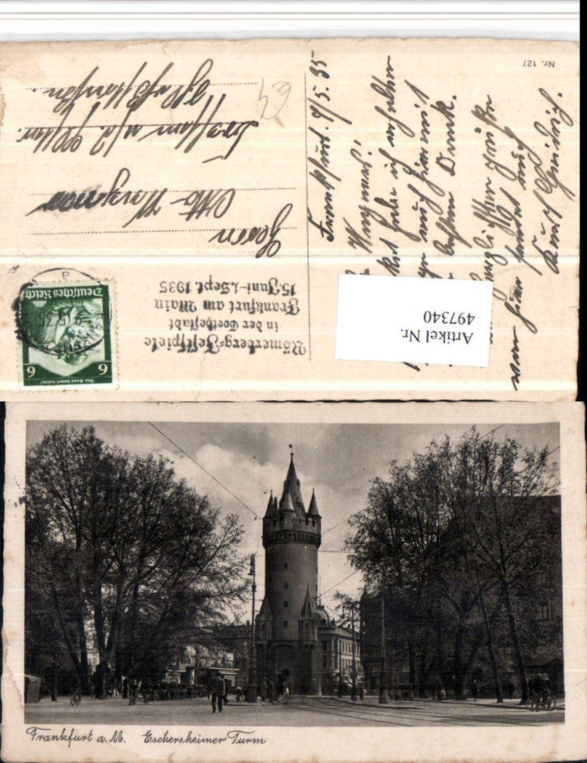 497340,Frankfurt am Main Eschersheimer Turm Straßenansicht