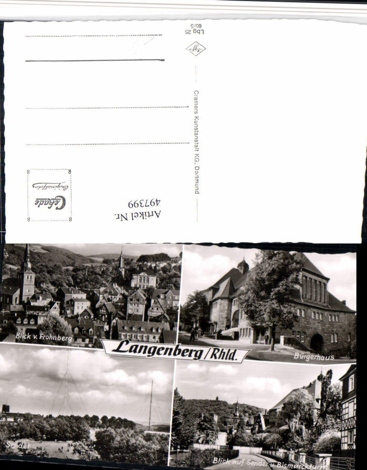 497399,Langenberg b. Velbert Totale Bürgerhaus Sender Mehrbildkarte