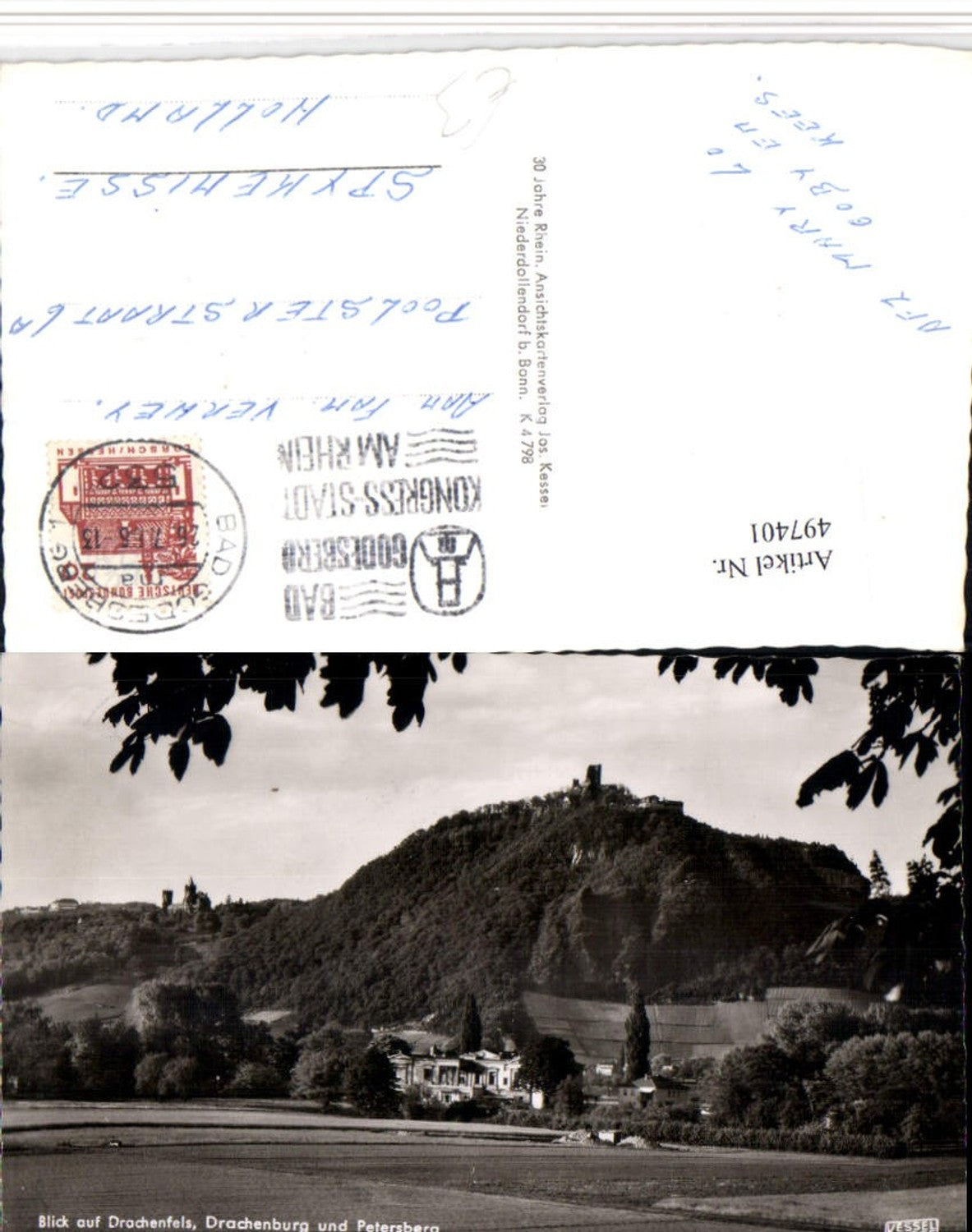 497401,Blick auf Drachenfels Drachenburg u. Petersberg b. Königswinter