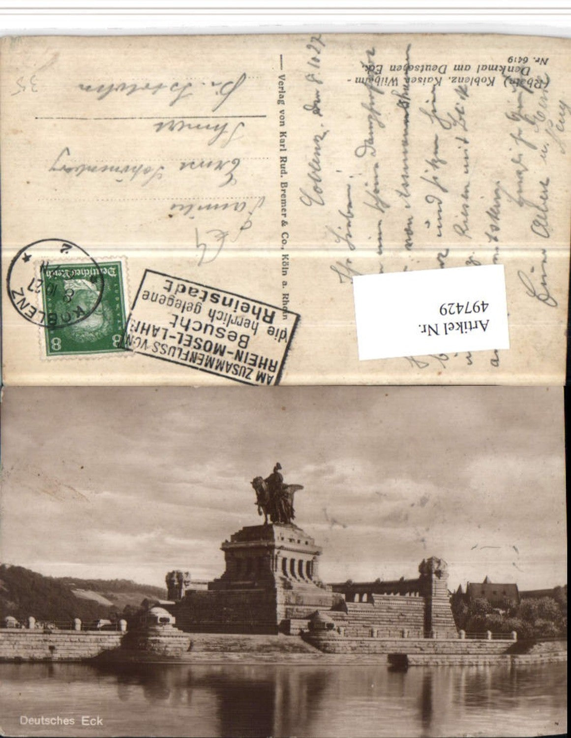497429,Koblenz am Rhein Kaiser Wilhelm-Denkmal am Deutschen Eck