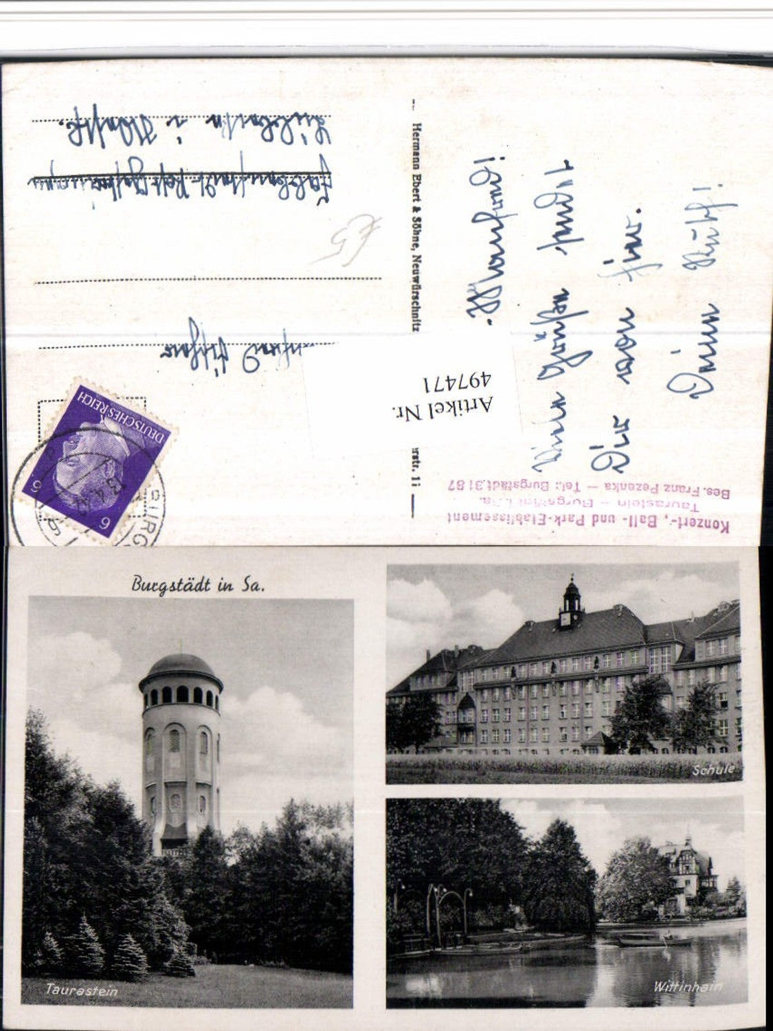 497471,Burgstädt Schule Taurastein Wittinhain Mehrbildkarte