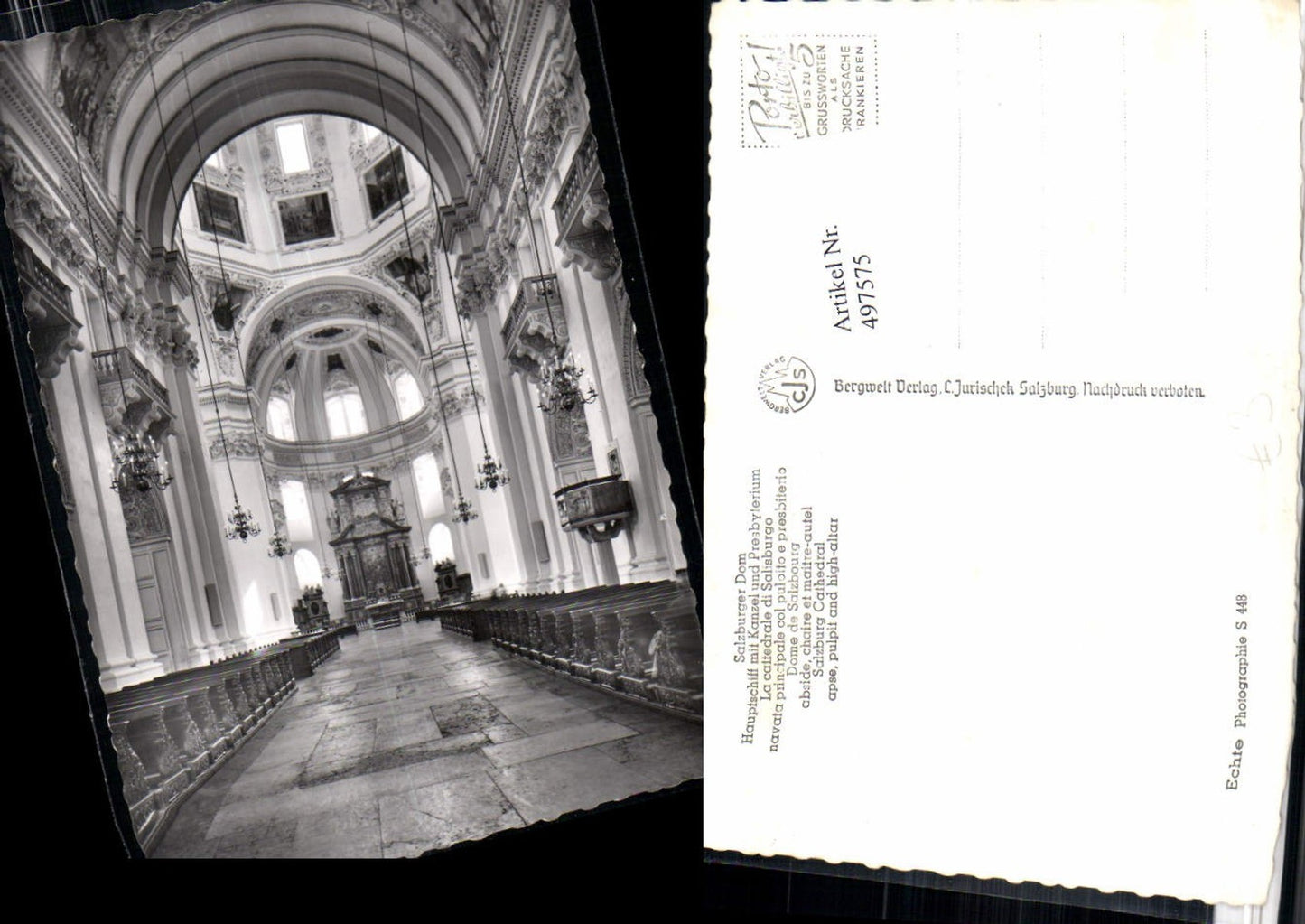 497575,Salzburg Dom Kirche Innenansicht Kanzel Altar