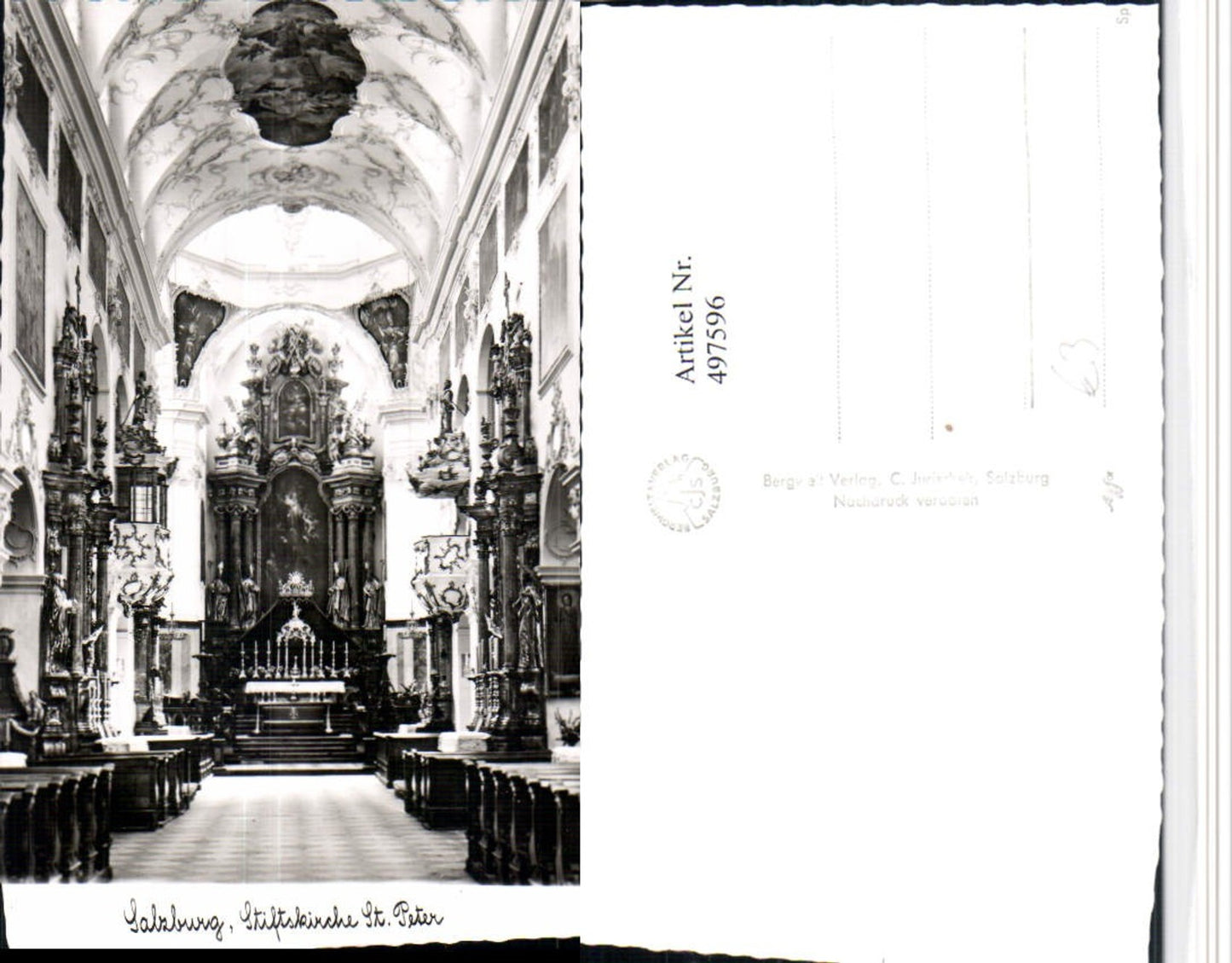 497596,Salzburg Stiftskirche Kirche St. Peter Innenansicht