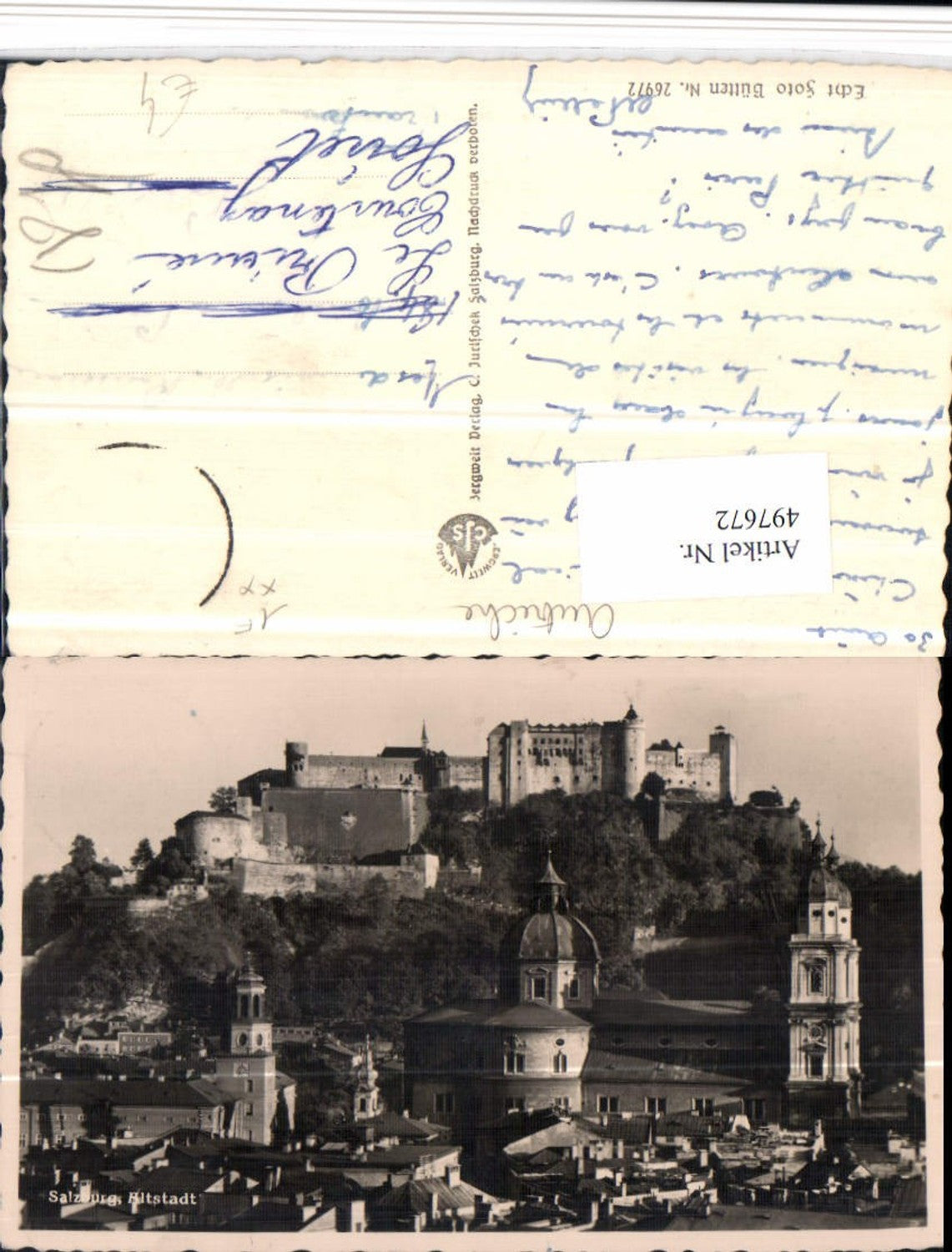 497672,Salzburg Teilansicht Altstadt Kirche m. Festung
