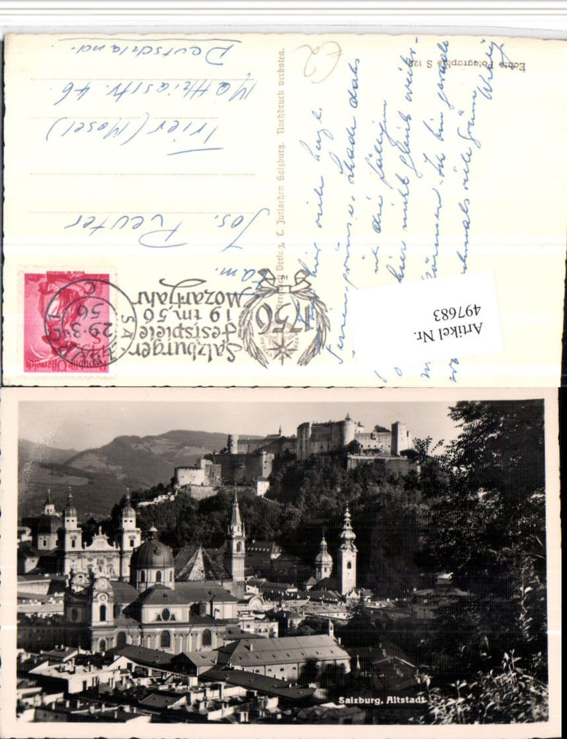 497683,Salzburg Teilansicht Altstadt Kirchen m. Festung
