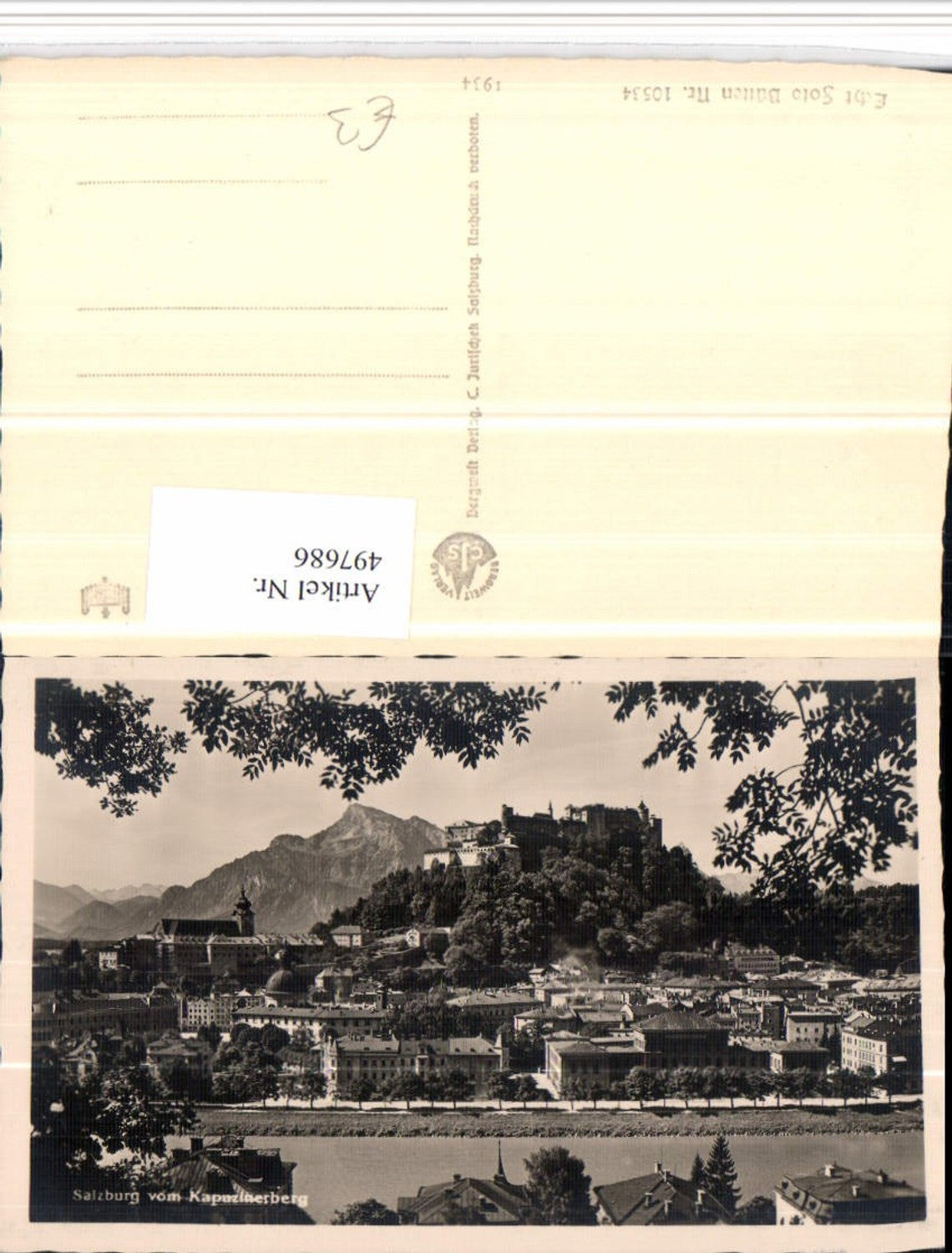 497686,Salzburg Totale m. Festung vom Kapuzinerberg