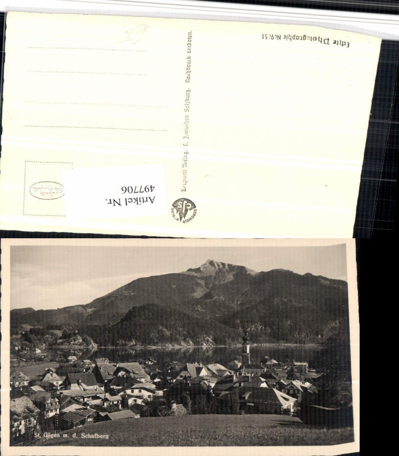 497706, St. Gilgen Total view with Schafberg mountain scenery