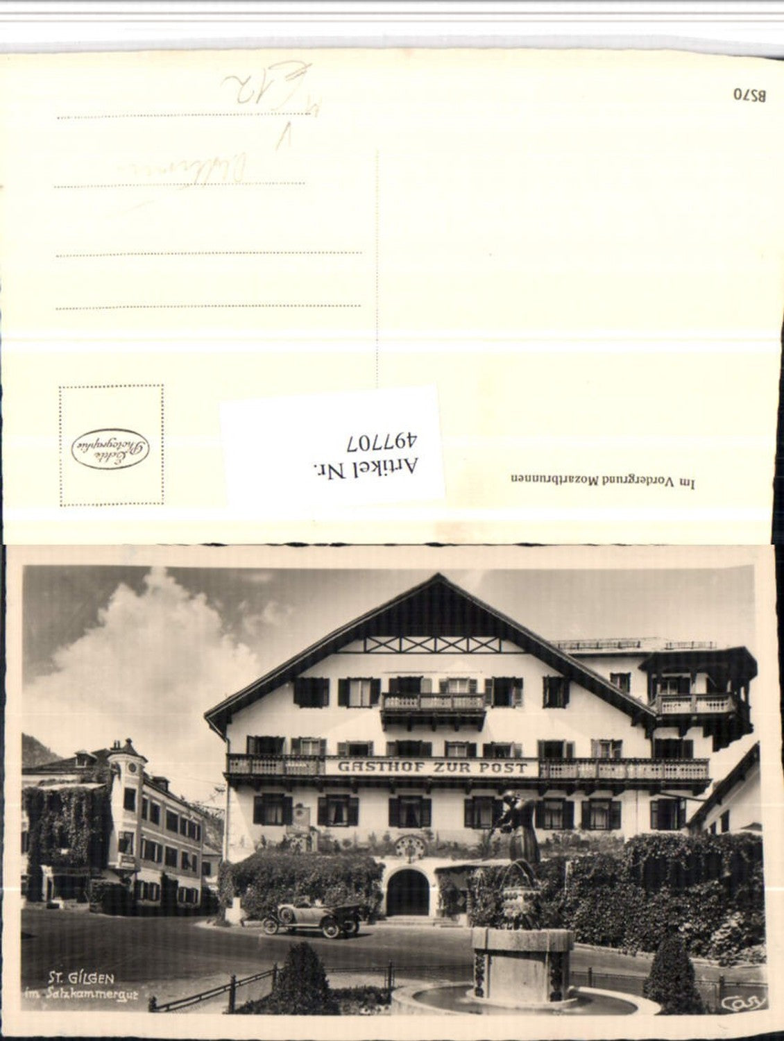 497707, St. Gilgen Gasthof zur Post Brunnen Oldtimer pub Cosy