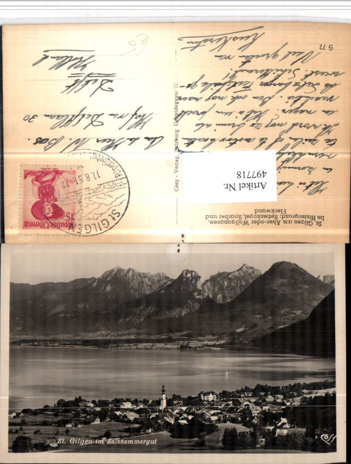 497718, St. Gilgen on Lake Wolfgang, total mountain scenery, pub, Cosy
