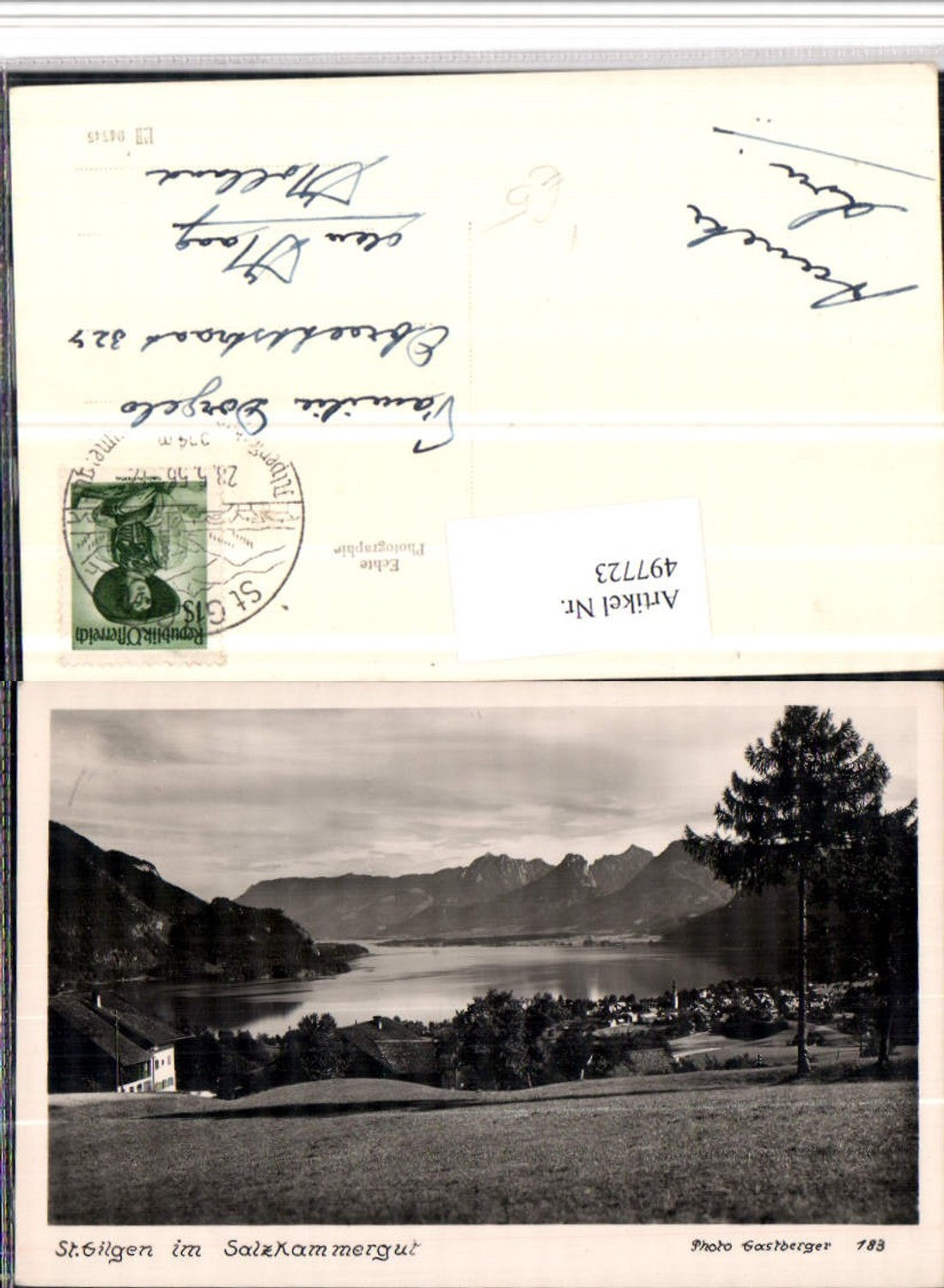 497723, St. Gilgen on Lake Wolfgang, total mountain scenery, Gastberger pub 183