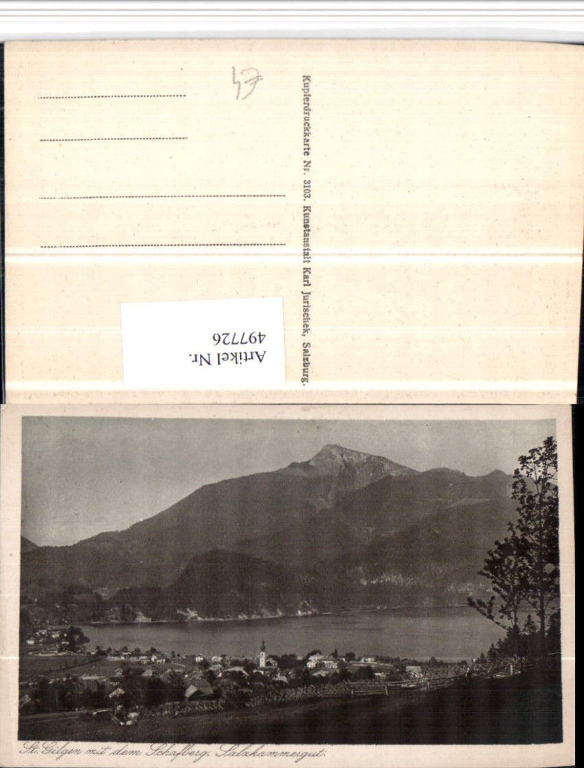 497726, St. Gilgen Total view with Schafberg mountain scenery