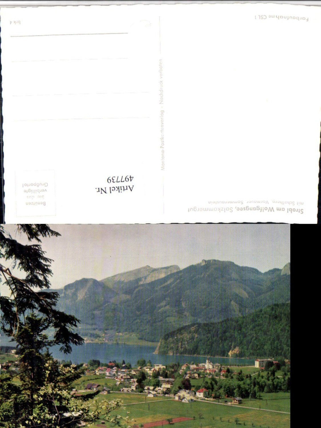497739, Strobl am Wolfgangsee, overall view with Schafberg mountain scenery