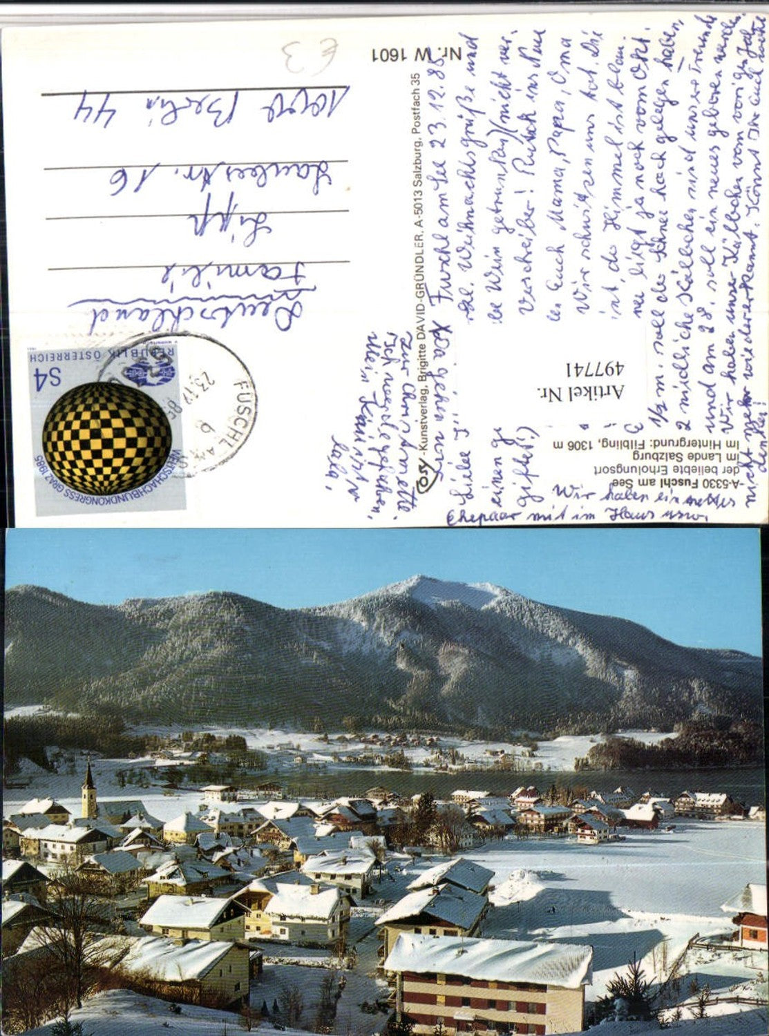 497741, Fuschl am See, overall view with Filbling mountain scenery, winter scene, pub, cozy