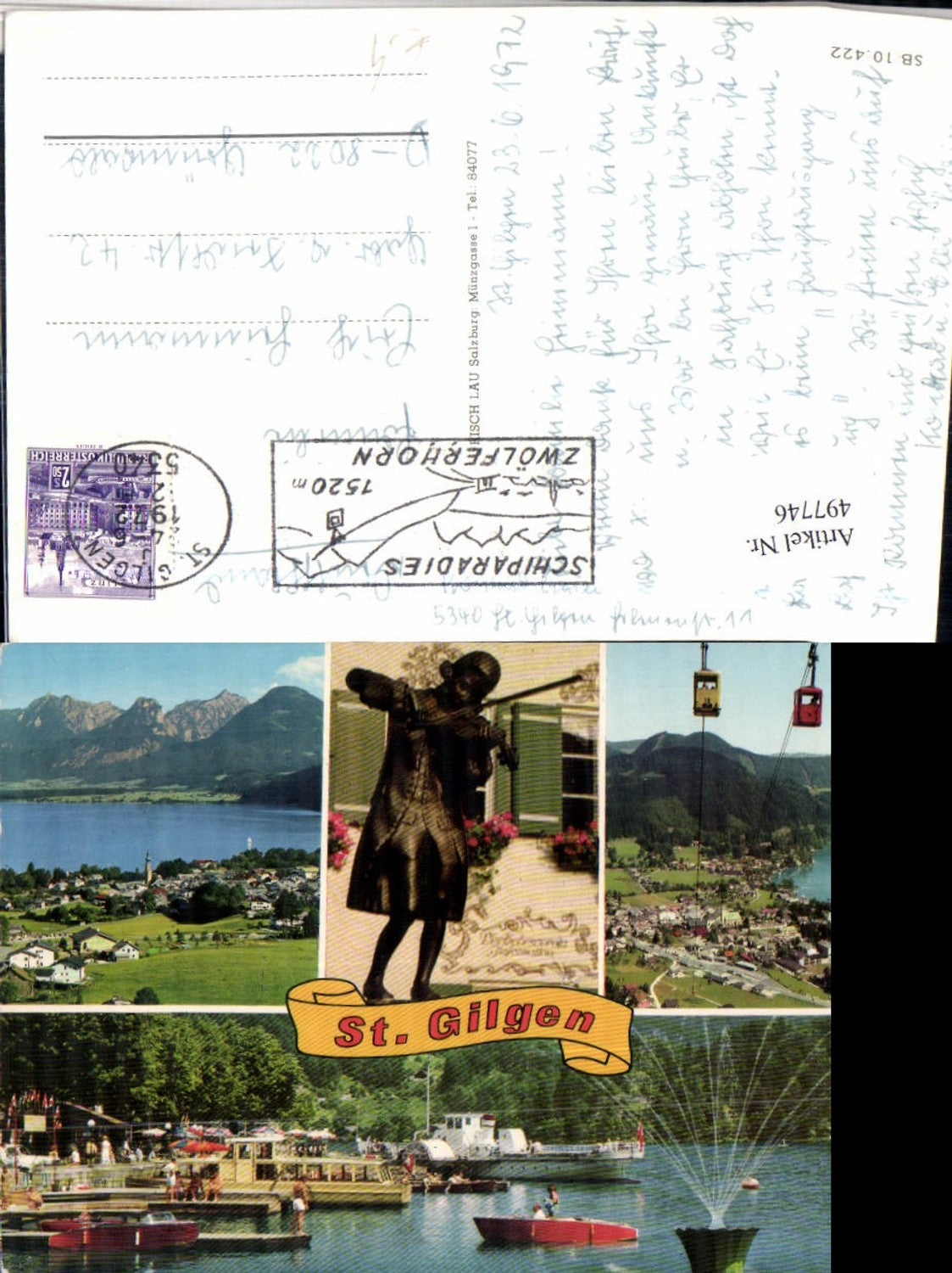 497746, St. Gilgen Total Mozart Statue Cable Car Multiview Map
