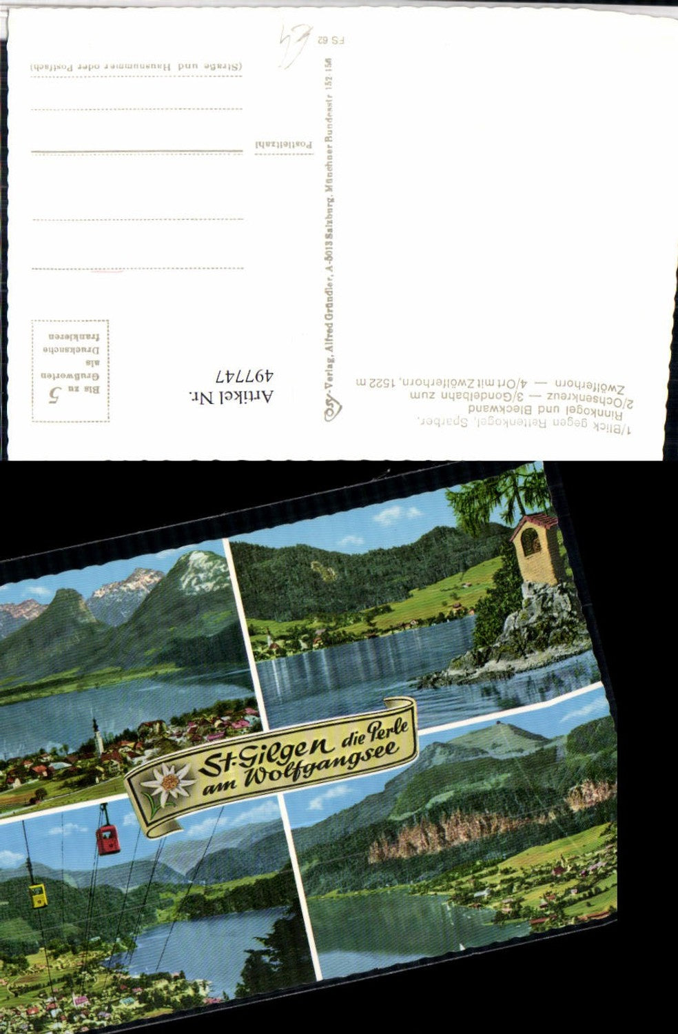 497747, St. Gilgen on Lake Wolfgangsee Total cable car multi-view map pub Cosy