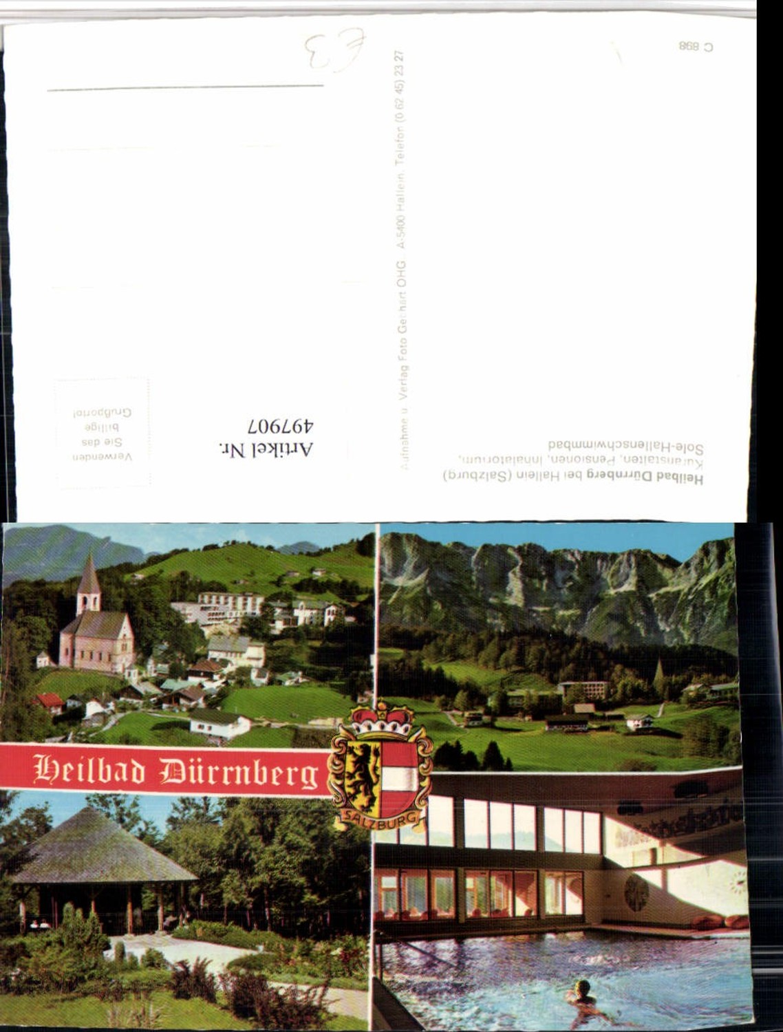 497907,Heilbad Dürrnberg b. Hallein Totale Hallenbad Mehrbildkarte