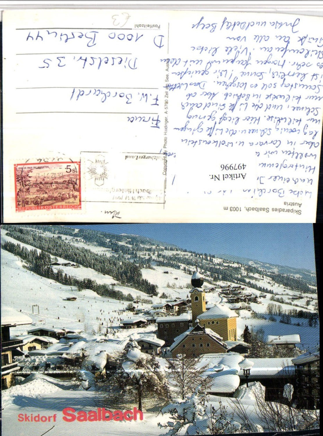 497996,Saalbach Totale Winterbild